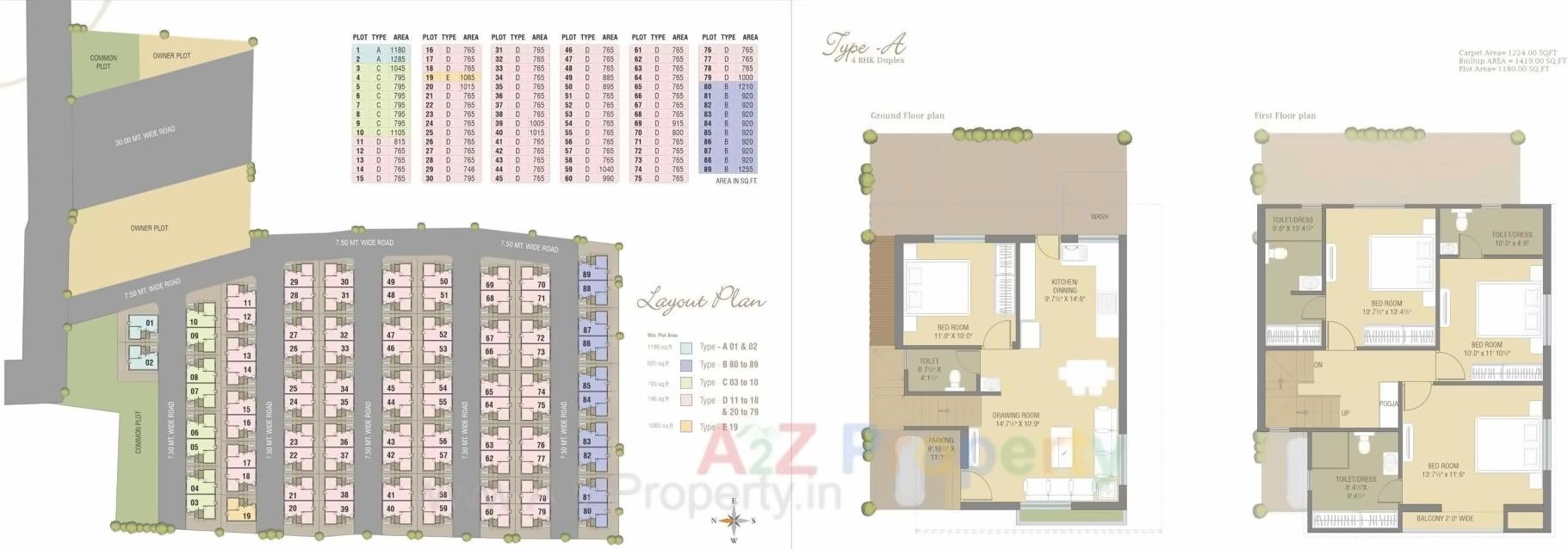 Layout of real estate project Auro Aastha located at Vadodara, Vadodara, Gujarat