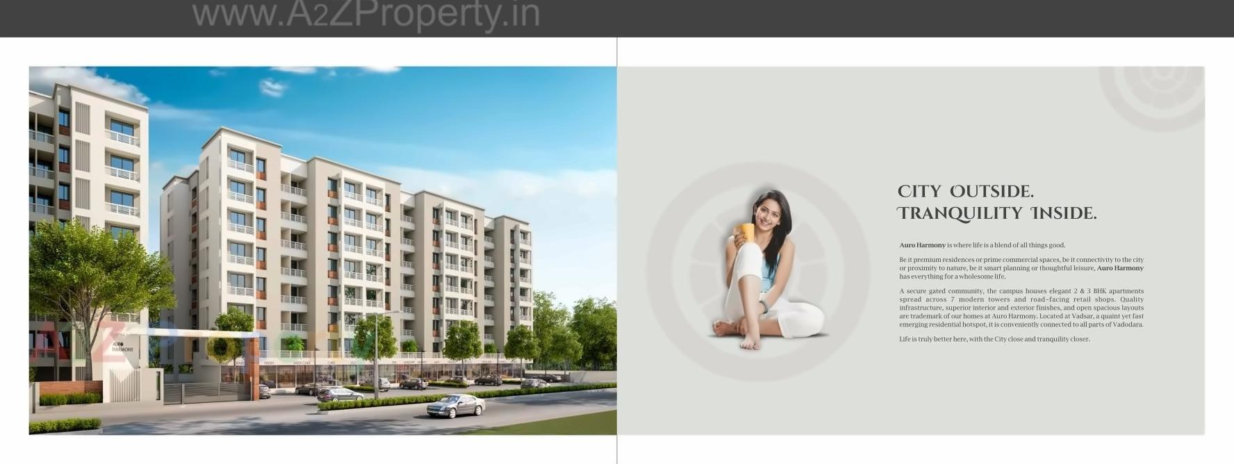 3D Elevation of real estate project Auro Harmony located at Vadsar, Vadodara, Gujarat