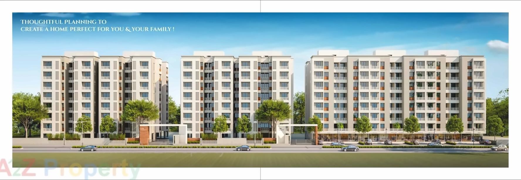 3D Elevation of real estate project Auro Harmony located at Vadsar, Vadodara, Gujarat