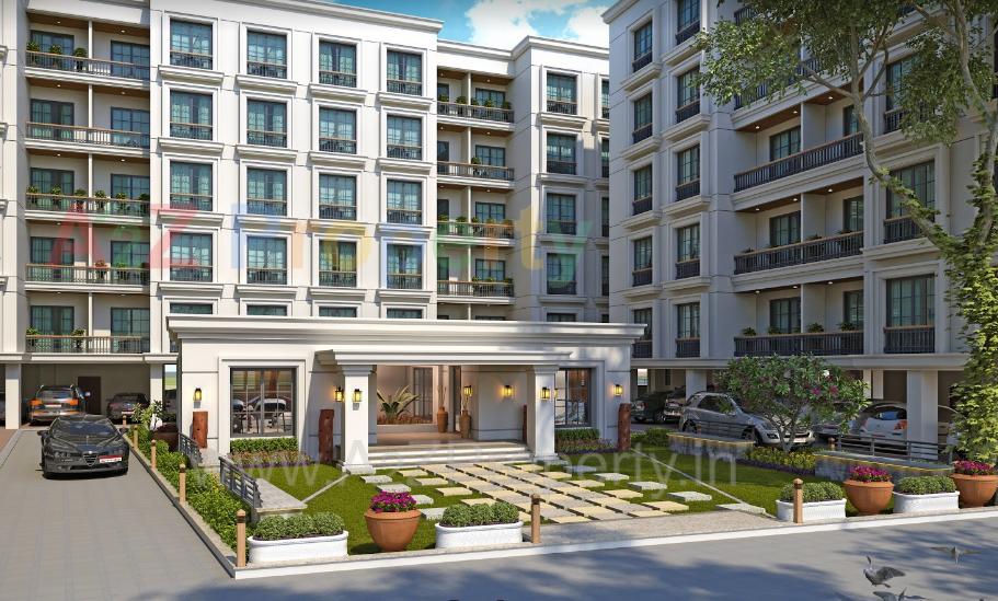 3D Elevation of real estate project Auro Heights located at Bill, Vadodara, Gujarat