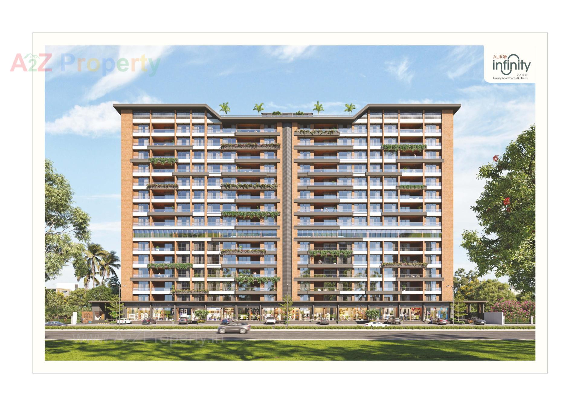 3D Elevation of real estate project Auro Infinity located at Vadsar, Vadodara, Gujarat