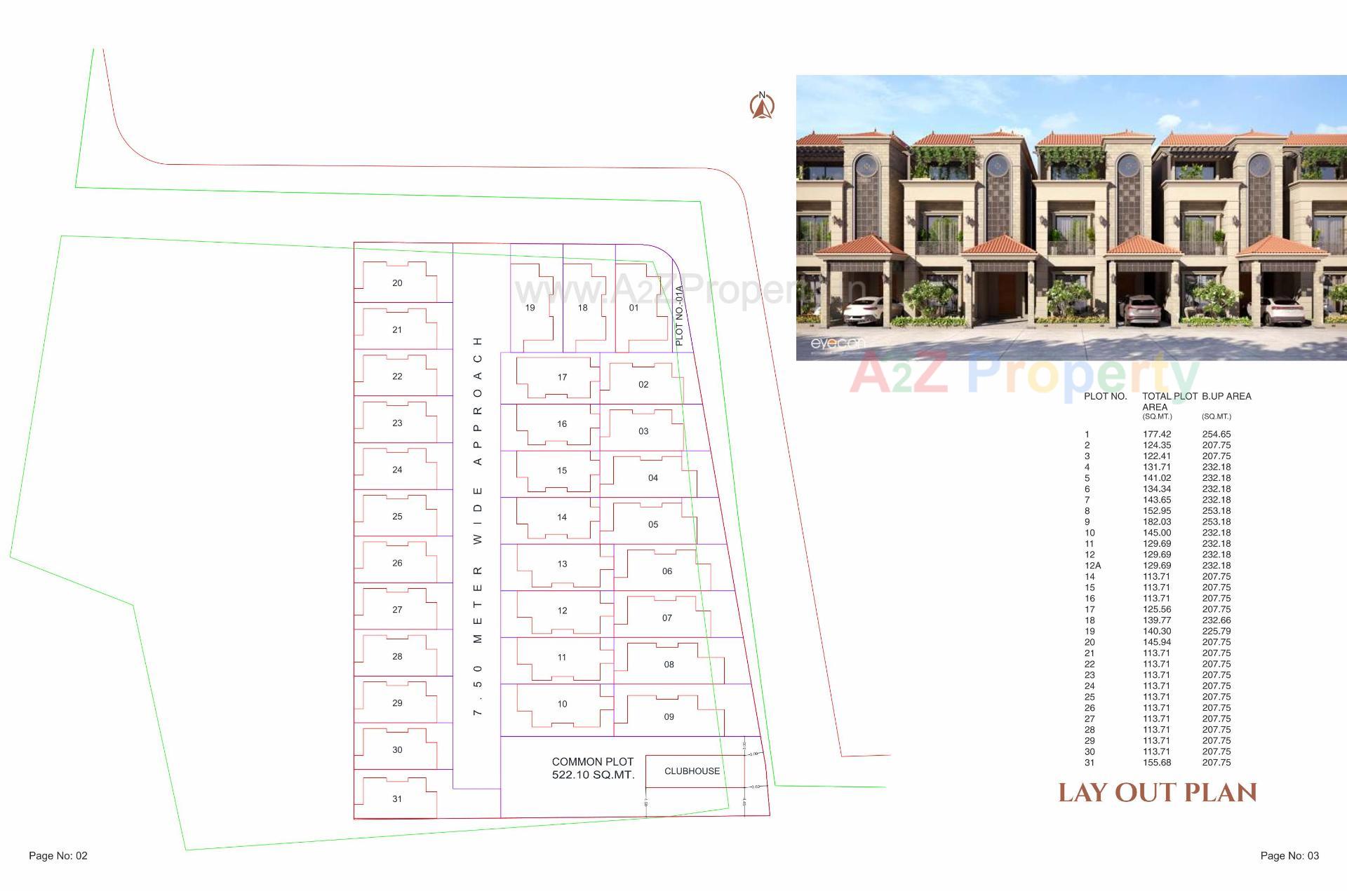 Layout of real estate project Auro Nirvana located at Bhayli, Vadodara, Gujarat