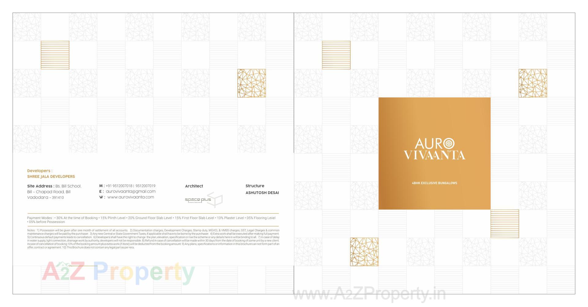 Layout of real estate project Auro Vivaanta located at Bill, Vadodara, Gujarat