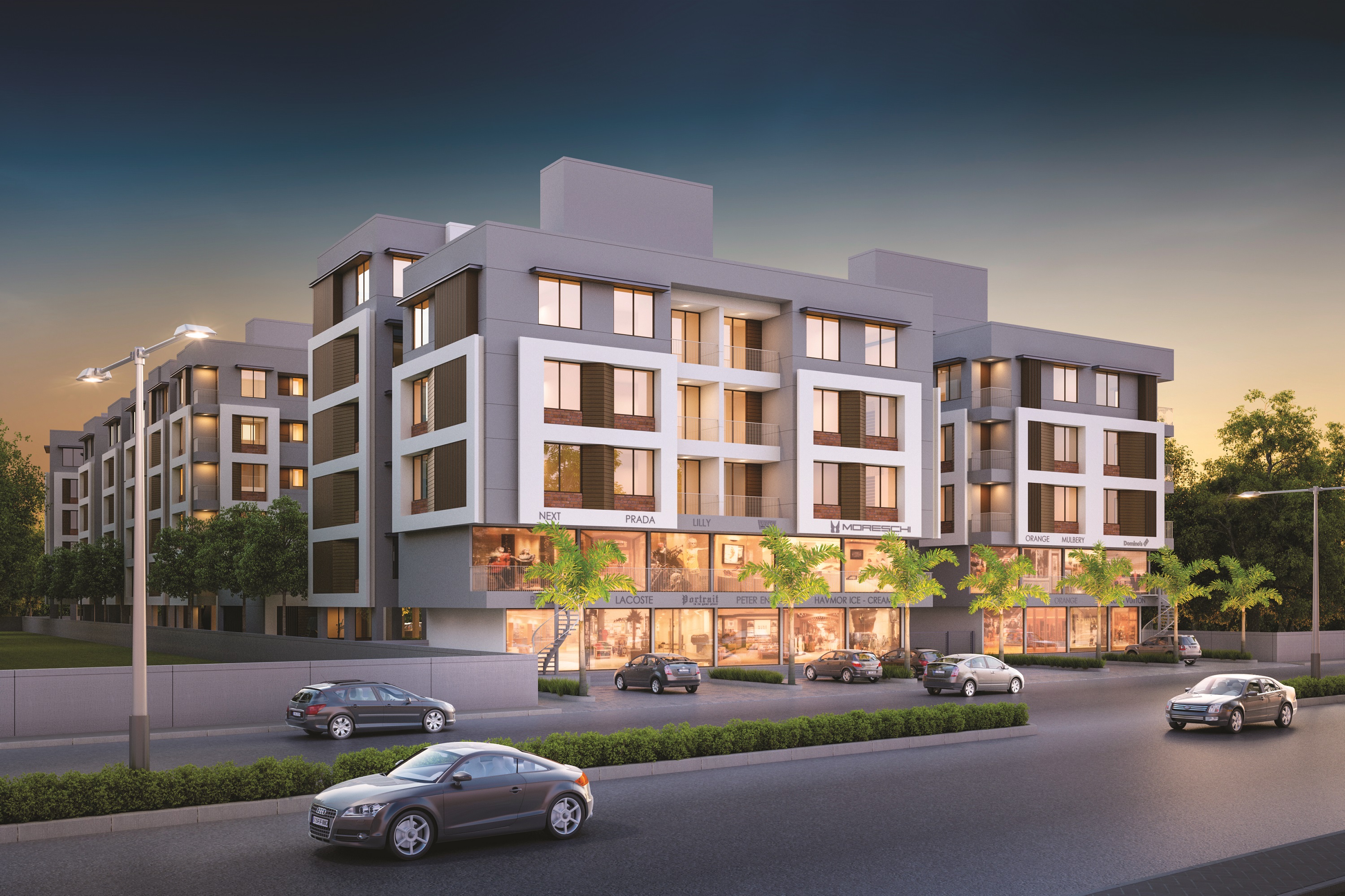 3D Elevation of real estate project Avadh Resicom located at Vadsar, Vadodara, Gujarat