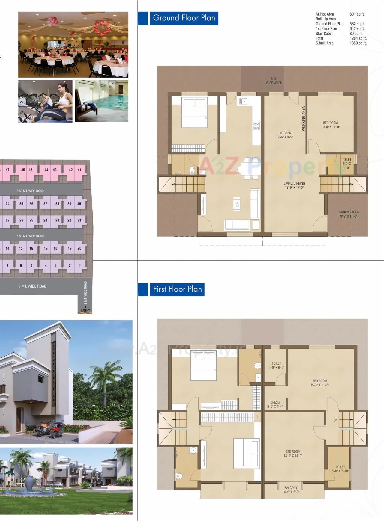 Layout of real estate project Avadh Upvan Ii located at Bill, Vadodara, Gujarat