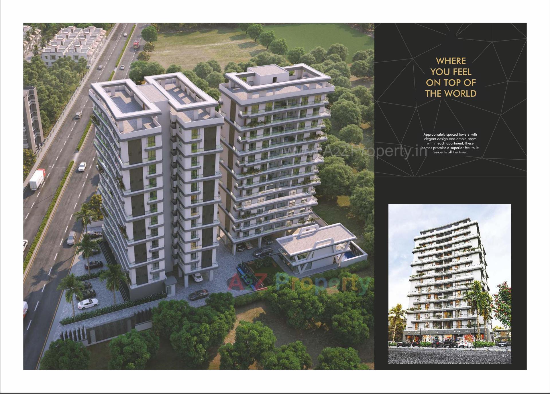 3D Elevation of real estate project Avion Sky located at Gorwa, Vadodara, Gujarat