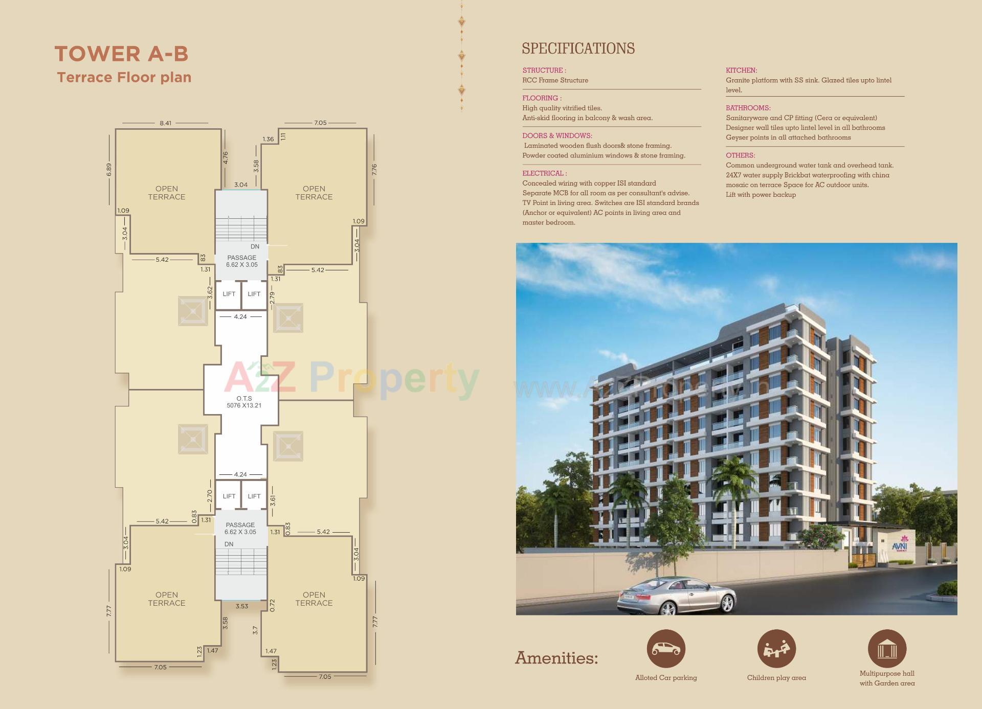 Layout of real estate project Avni Residency located at Atladara, Vadodara, Gujarat
