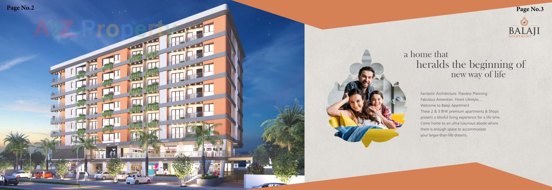 3D Elevation of real estate project Balaji Apartment located at Manjalpur, Vadodara, Gujarat