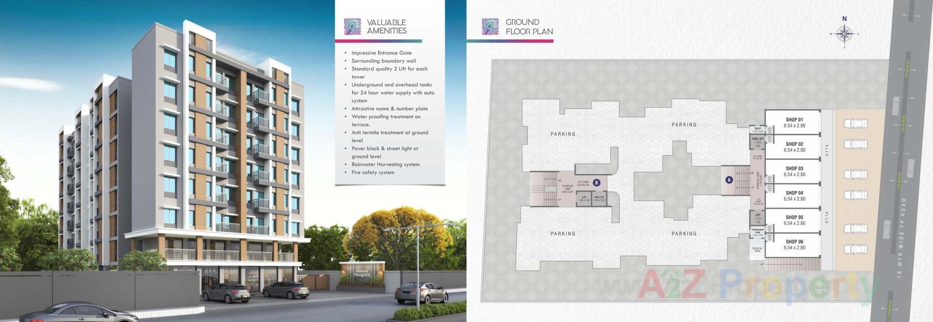 Layout of real estate project Bansari Heights located at Bapod, Vadodara, Gujarat