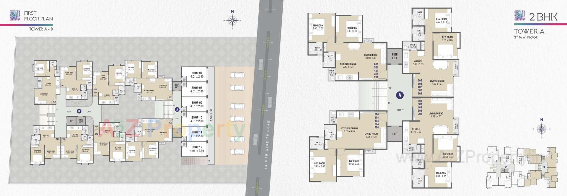Layout of real estate project Bansari Heights located at Bapod, Vadodara, Gujarat