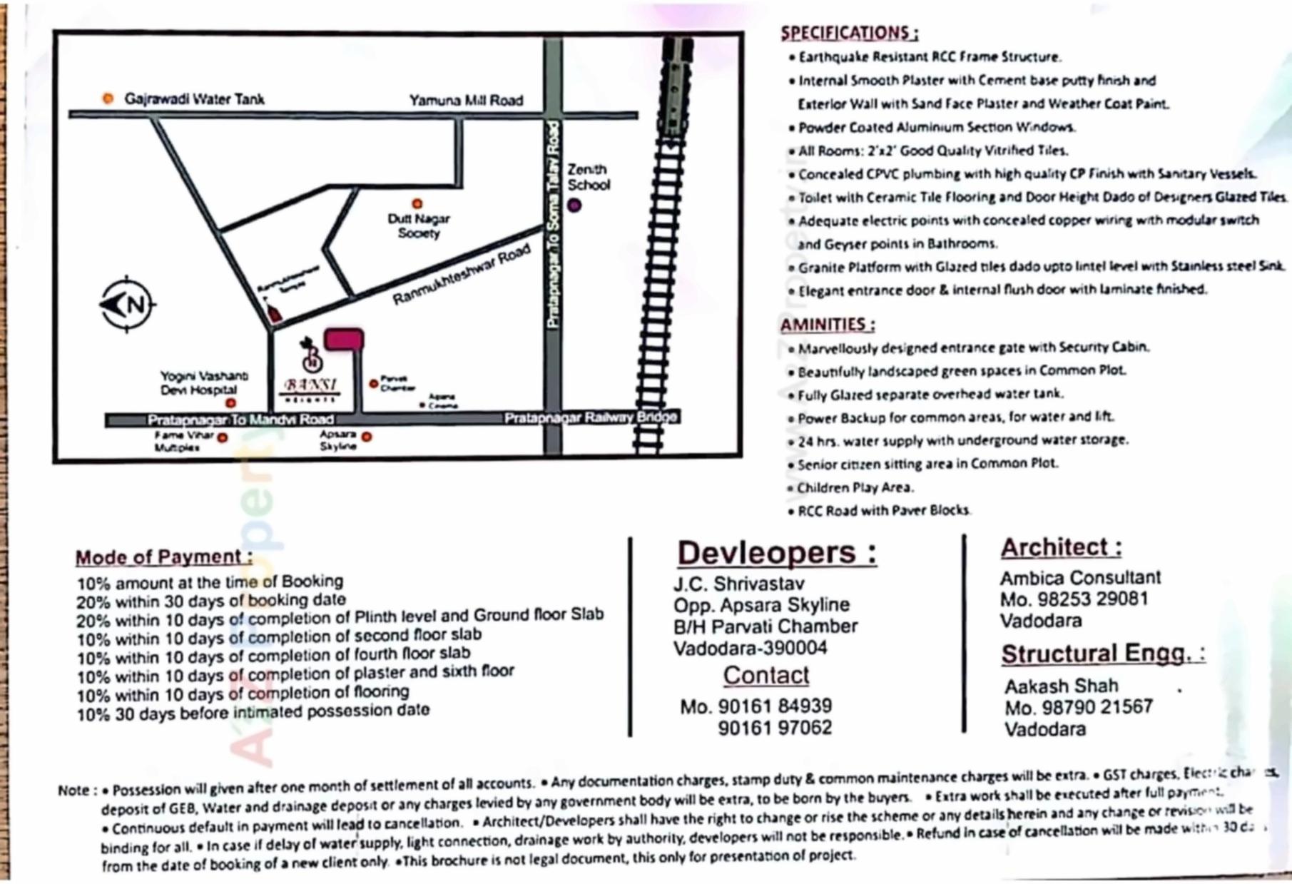  of real estate project Bansi Heights located at Kasaba, Vadodara, Gujarat