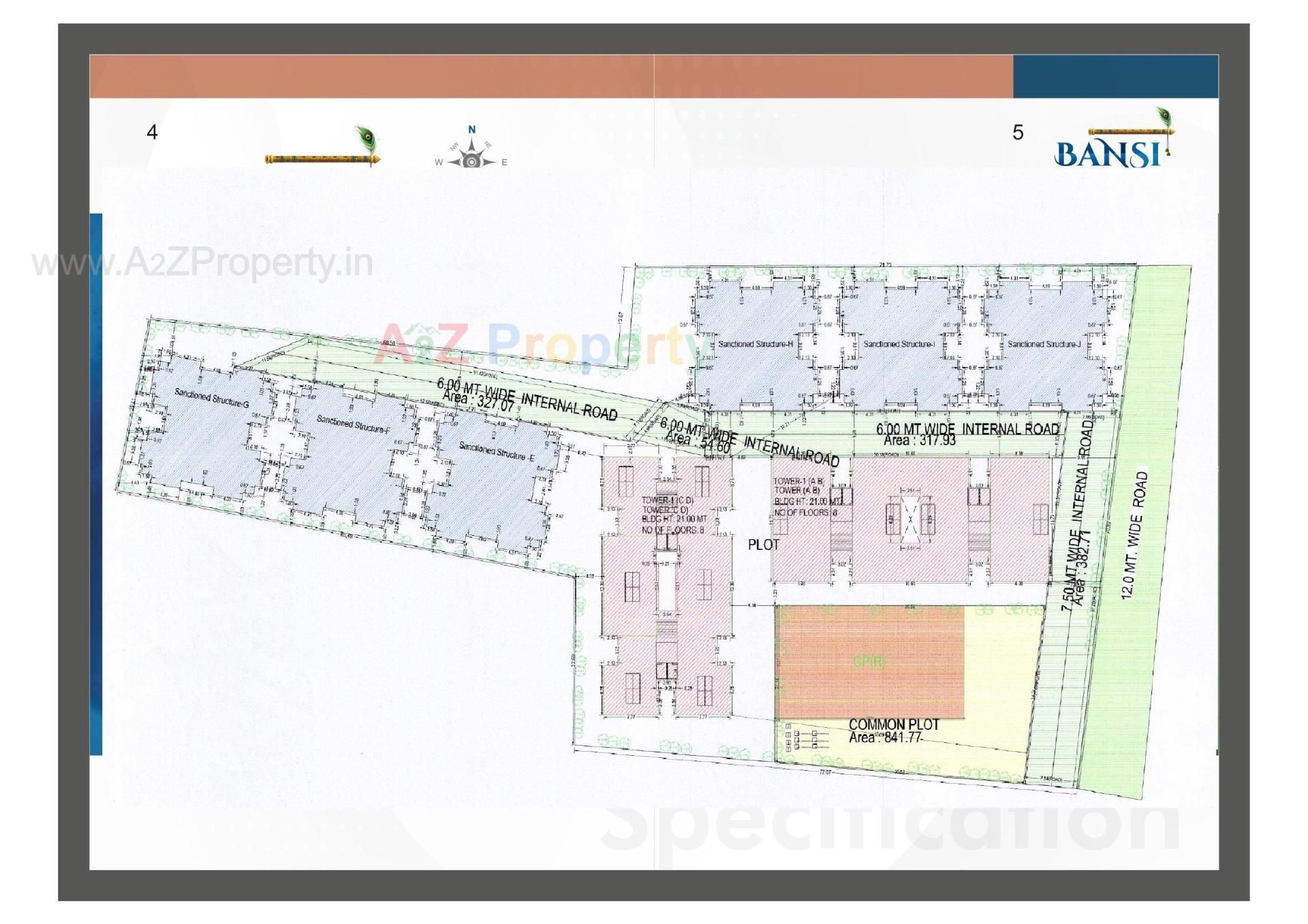 Layout of real estate project Bansi Residency located at Atladra, Vadodara, Gujarat