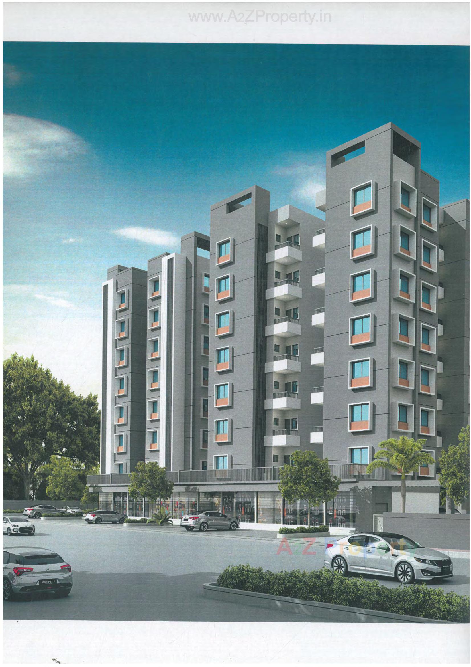 3D Elevation of real estate project Brinja Residency located at Chikhodra, Vadodara, Gujarat