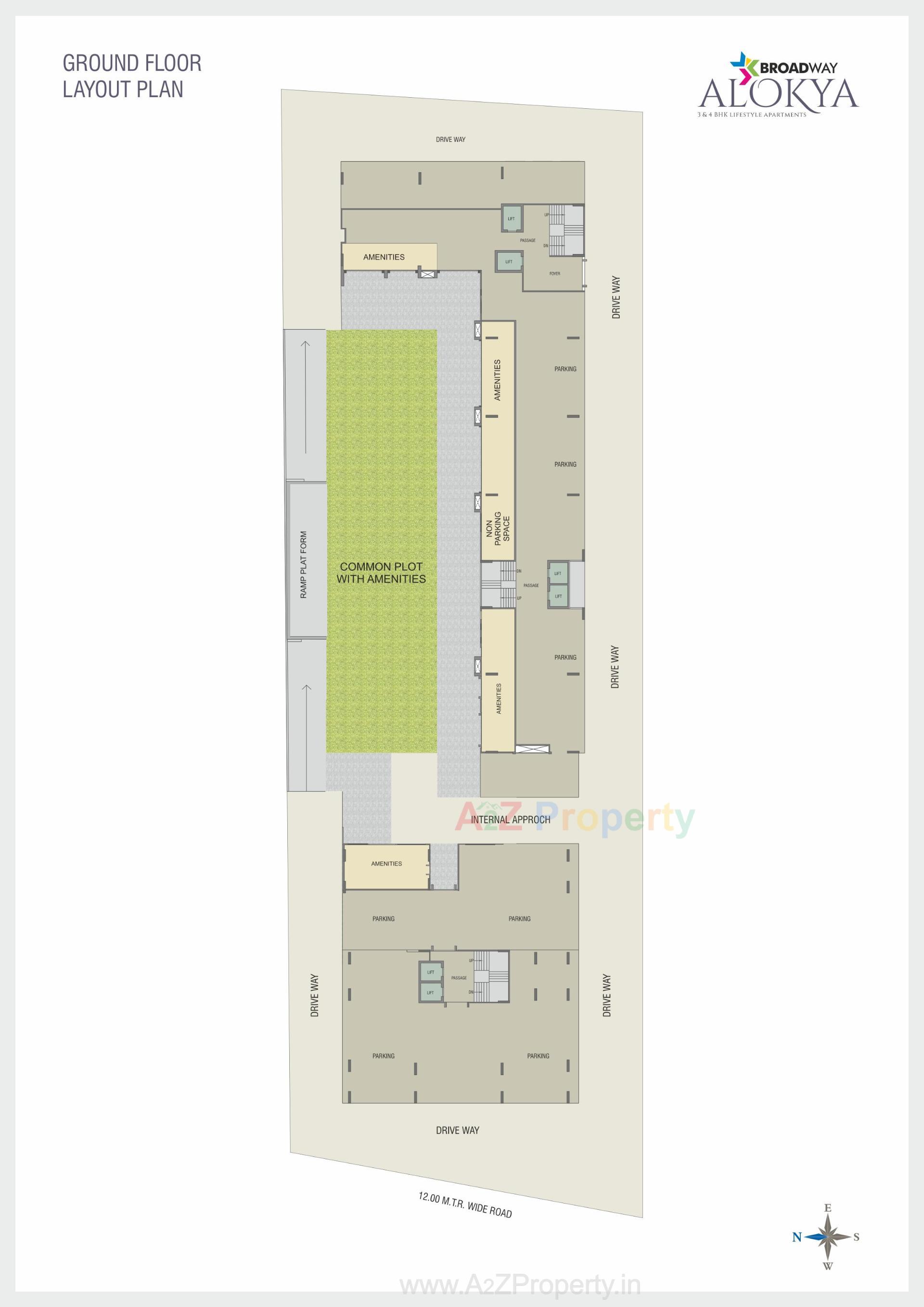 Layout of real estate project Broadway Alokya located at Bhayli, Vadodara, Gujarat