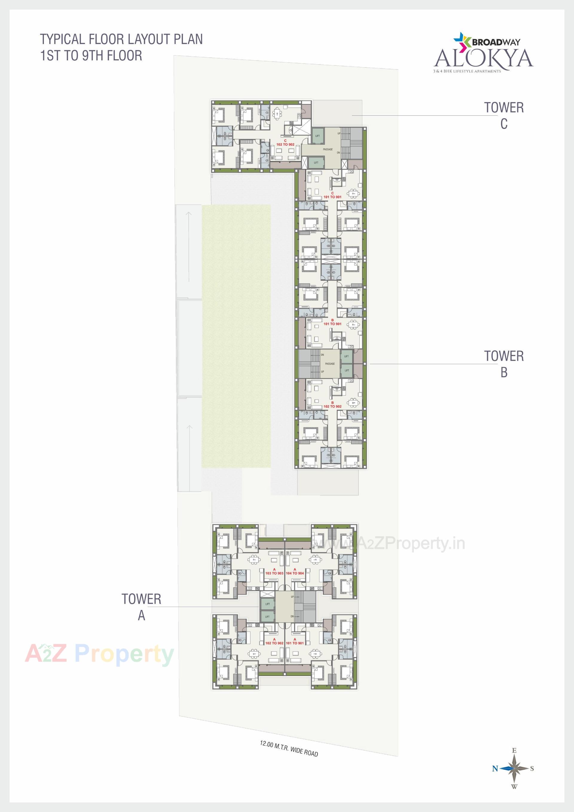 Layout of real estate project Broadway Alokya located at Bhayli, Vadodara, Gujarat