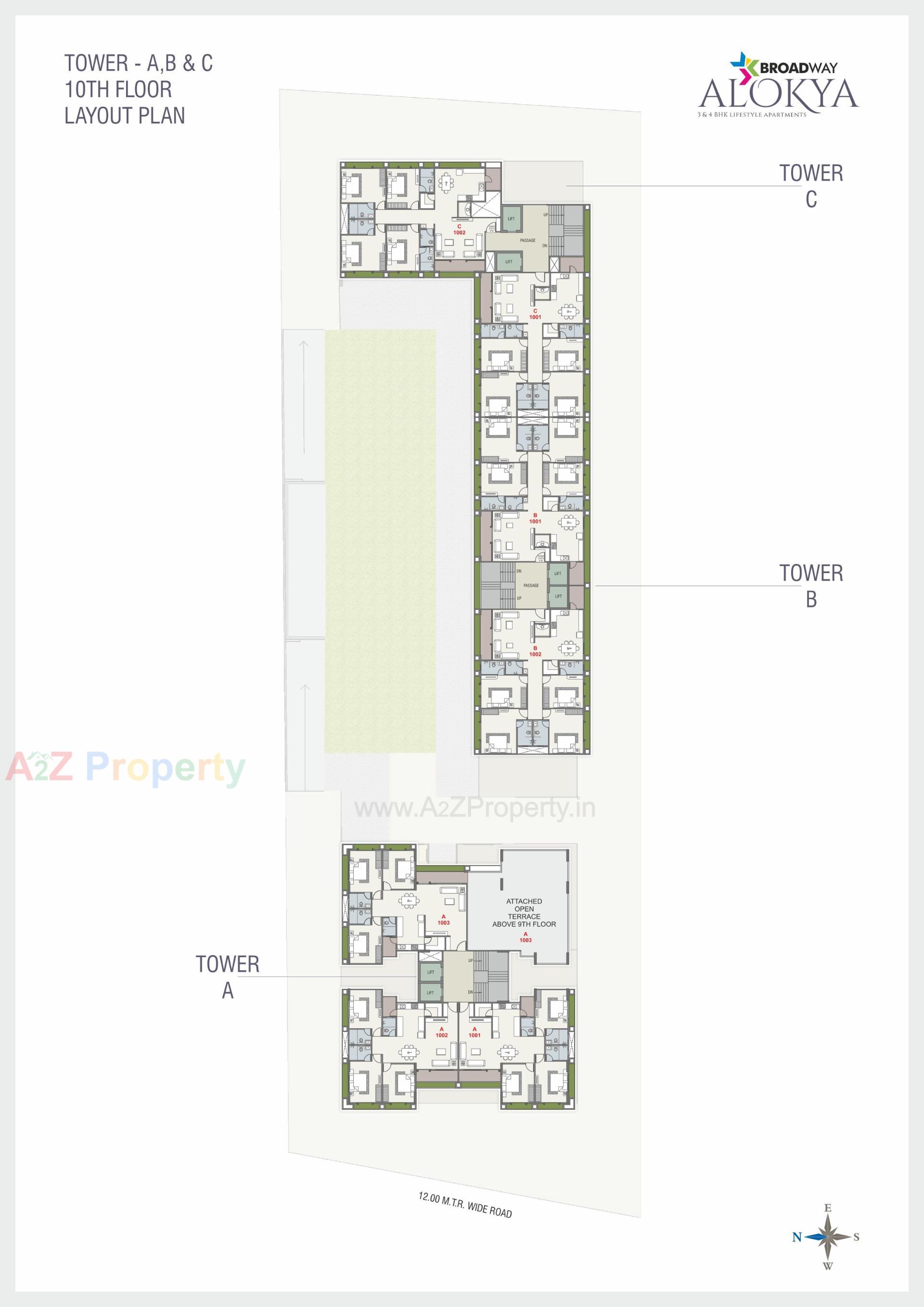 Layout of real estate project Broadway Alokya located at Bhayli, Vadodara, Gujarat