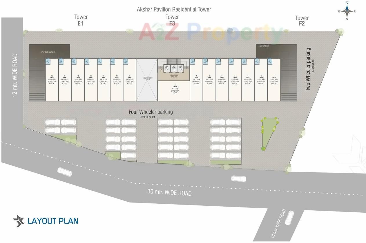 Layout of real estate project Broadway Empire located at Gotri, Vadodara, Gujarat