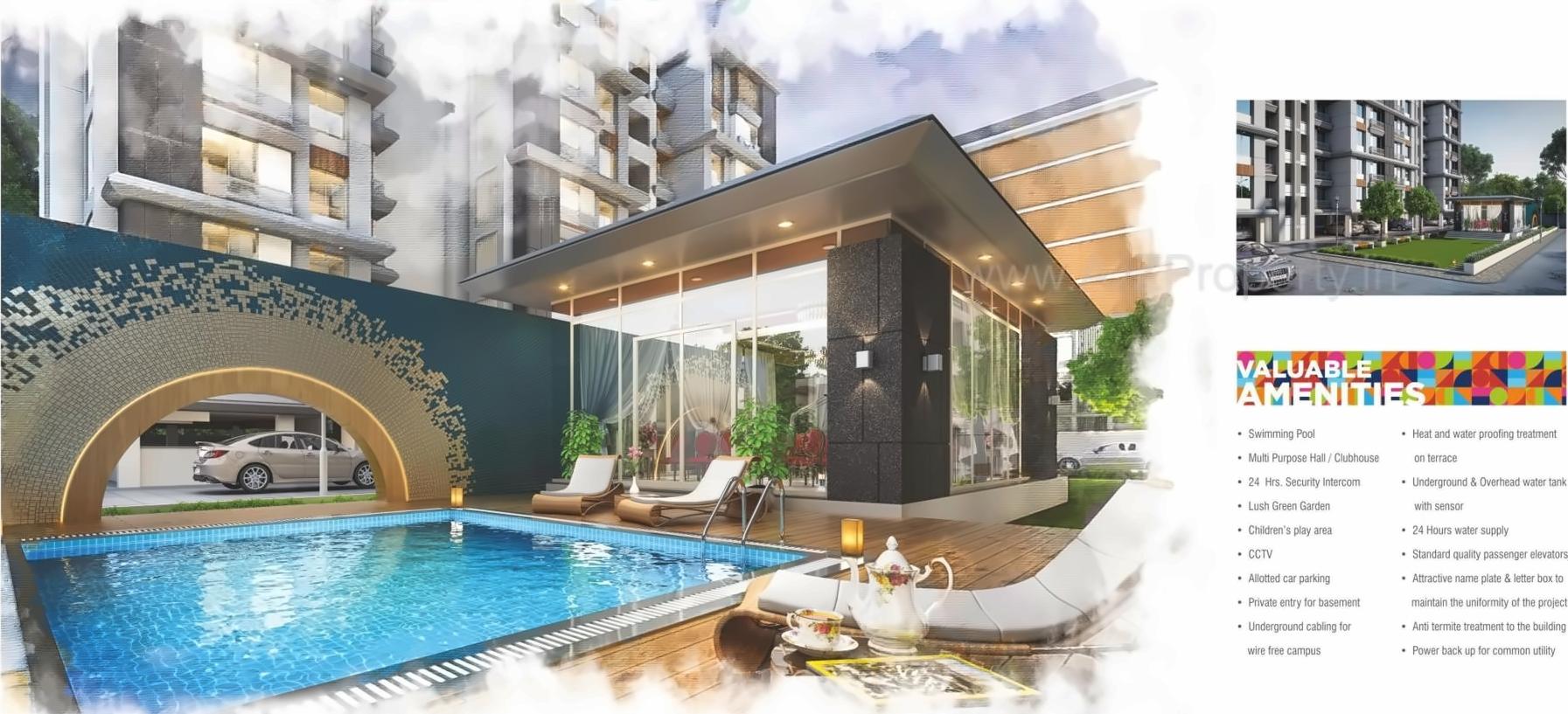 3D Elevation of real estate project Brookfieldz Devbhumi Residency located at Manjalpur, Vadodara, Gujarat