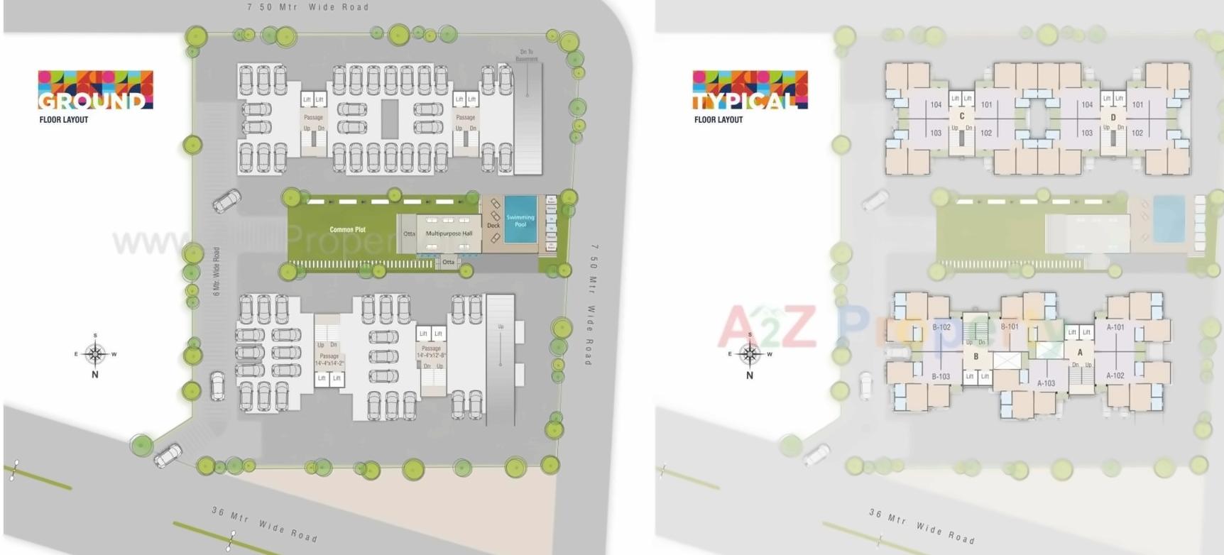 Layout of real estate project Brookfieldz Devbhumi Residency located at Manjalpur, Vadodara, Gujarat