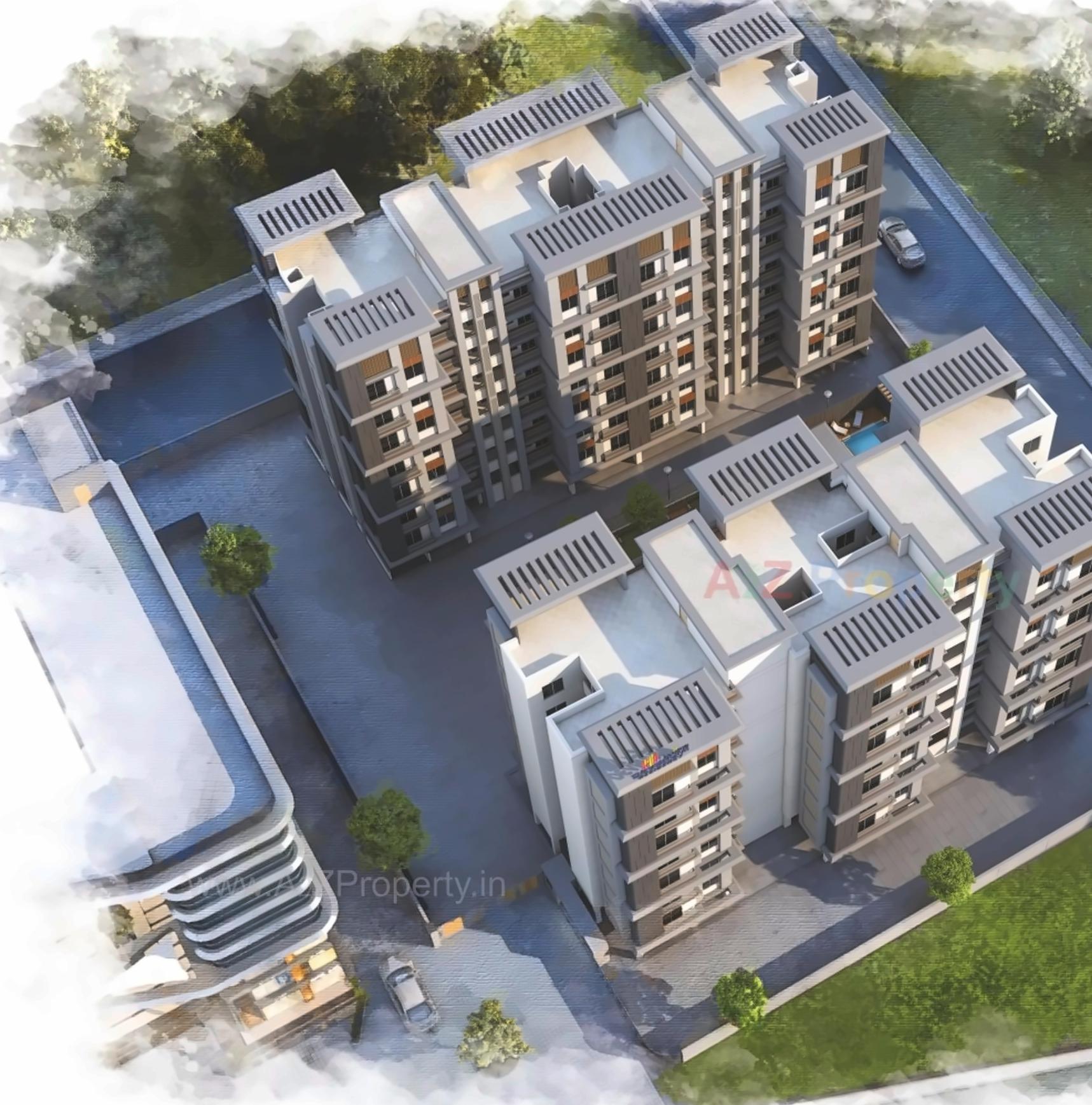 3D Elevation of real estate project Brookfieldz Devbhumi Residency located at Manjalpur, Vadodara, Gujarat