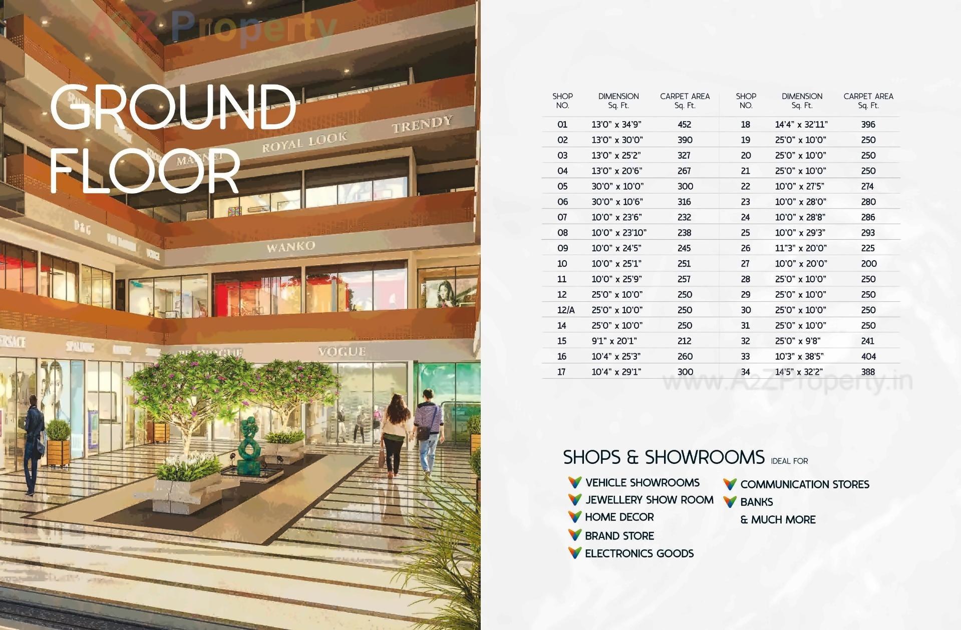 3D Elevation of real estate project Brookfieldz Vinaaya Hub located at Manjalpur, Vadodara, Gujarat