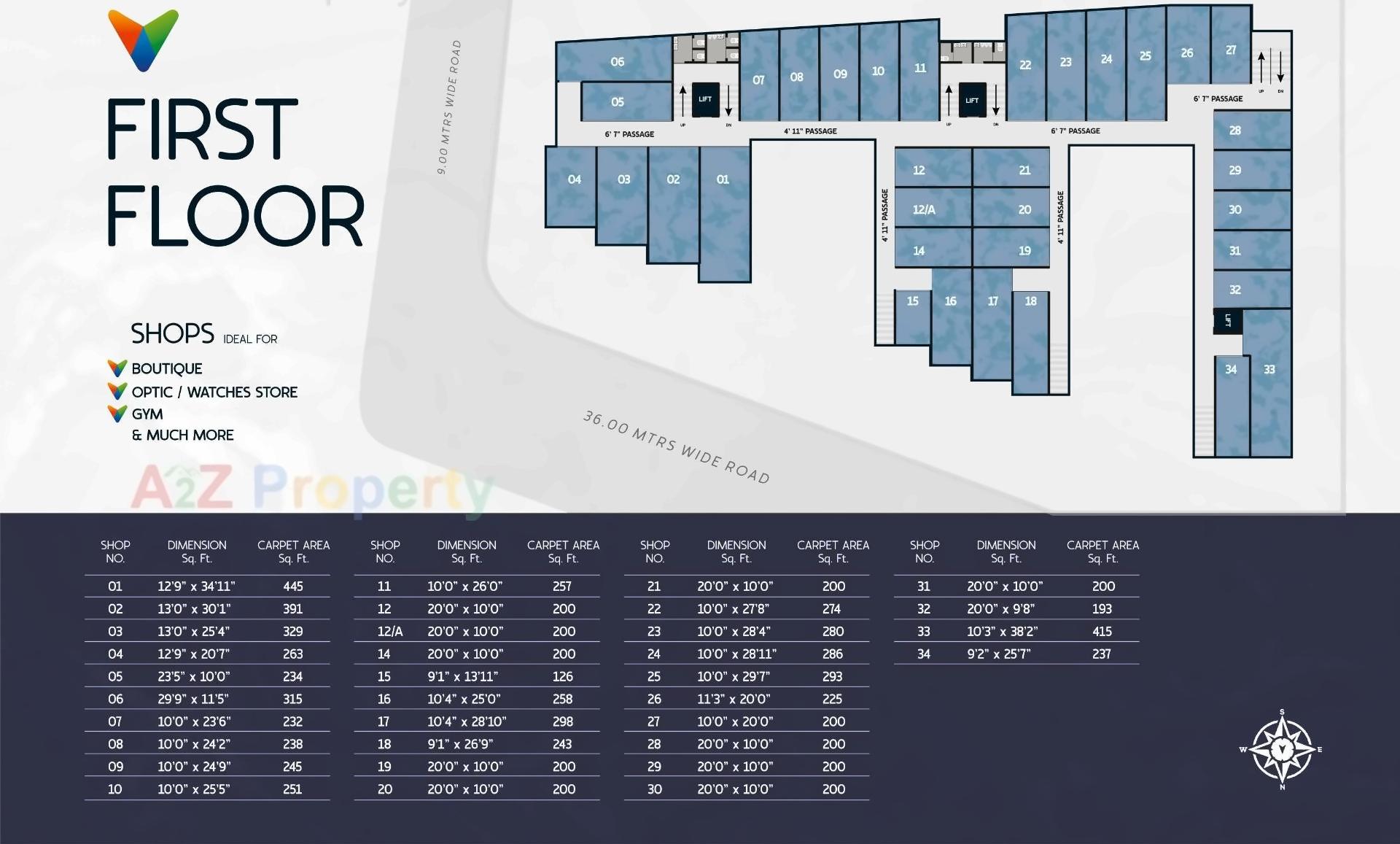 Layout of real estate project Brookfieldz Vinaaya Hub located at Manjalpur, Vadodara, Gujarat