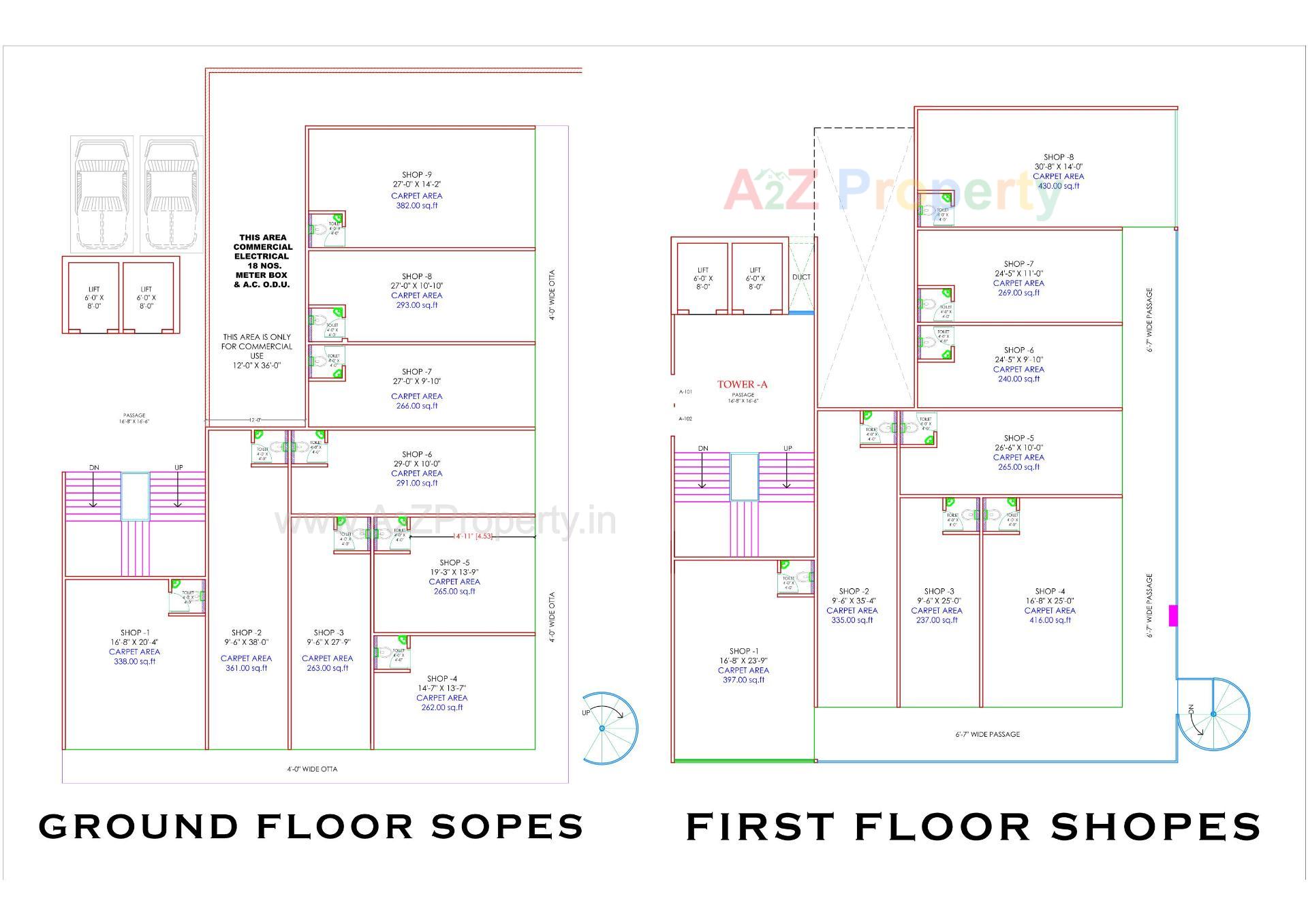 Layout of real estate project Burhani Plaza located at Sayajipura, Vadodara, Gujarat