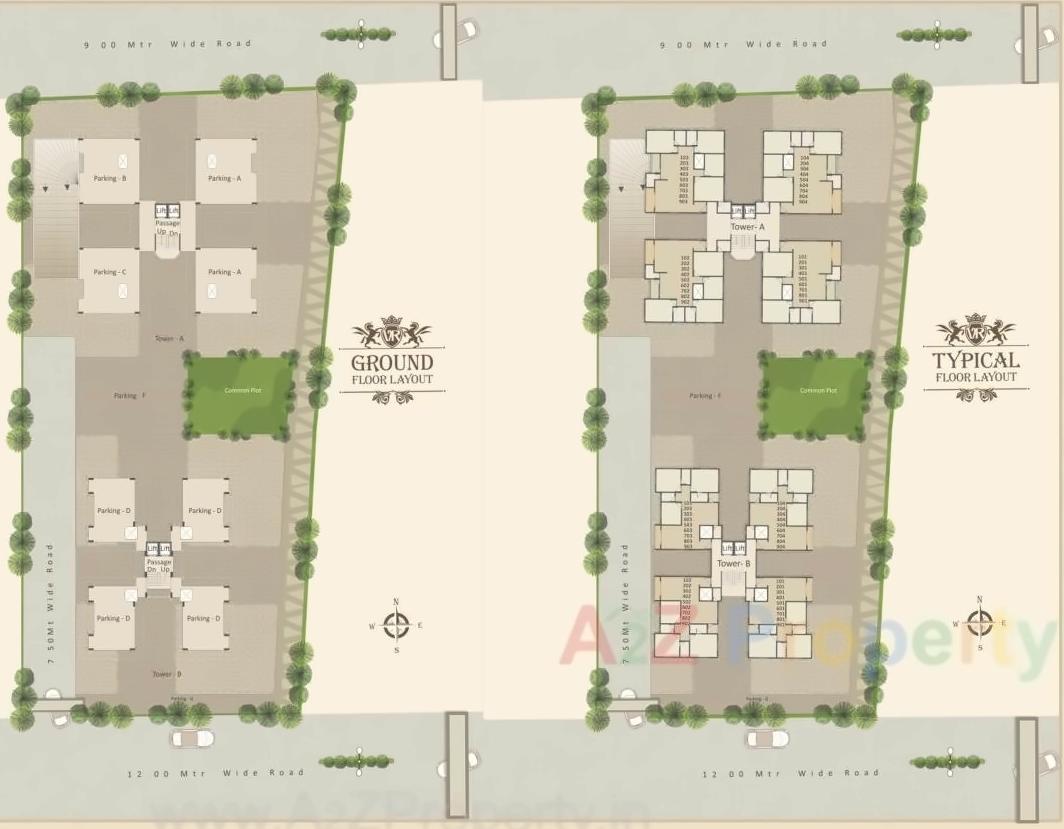Layout of real estate project Celebrity Luxuria located at Atladara, Vadodara, Gujarat