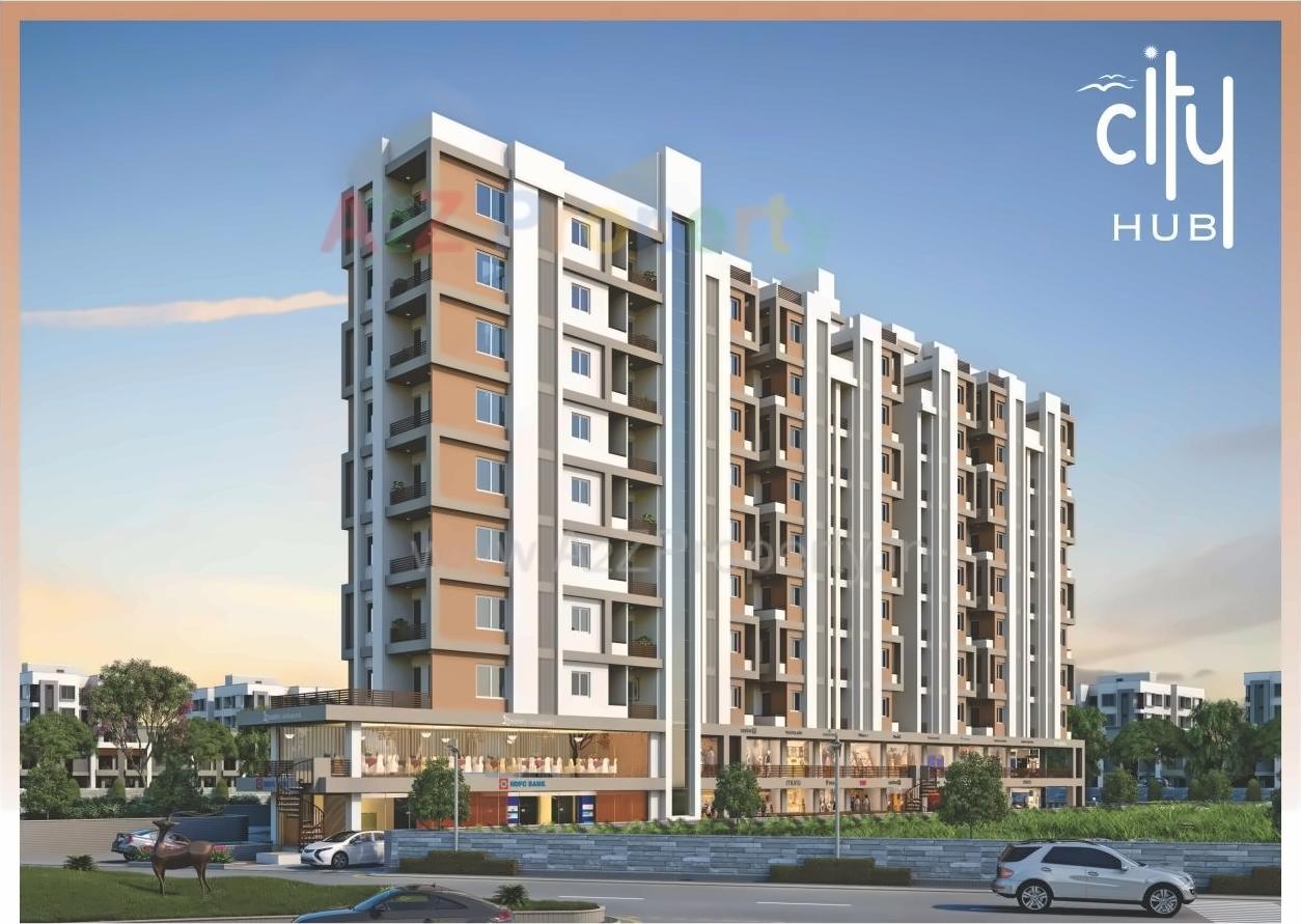3D Elevation of real estate project City Hub located at Babajipura, Vadodara, Gujarat