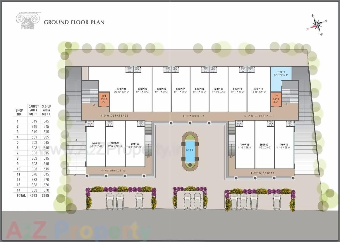 Layout of real estate project Cm Plaza located at Atladara, Vadodara, Gujarat