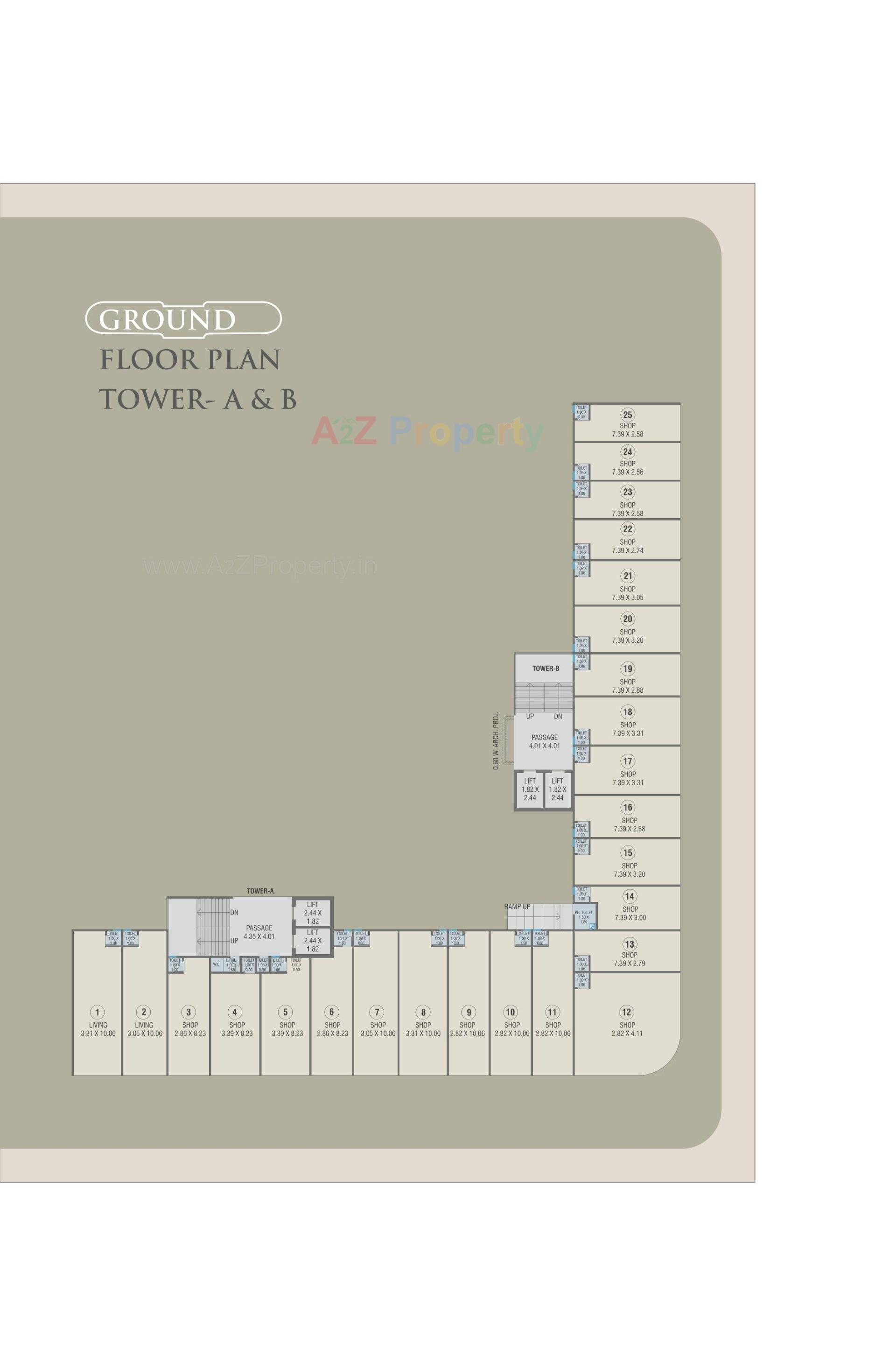 Layout of real estate project Courtyard Palladium located at Bhayli, Vadodara, Gujarat