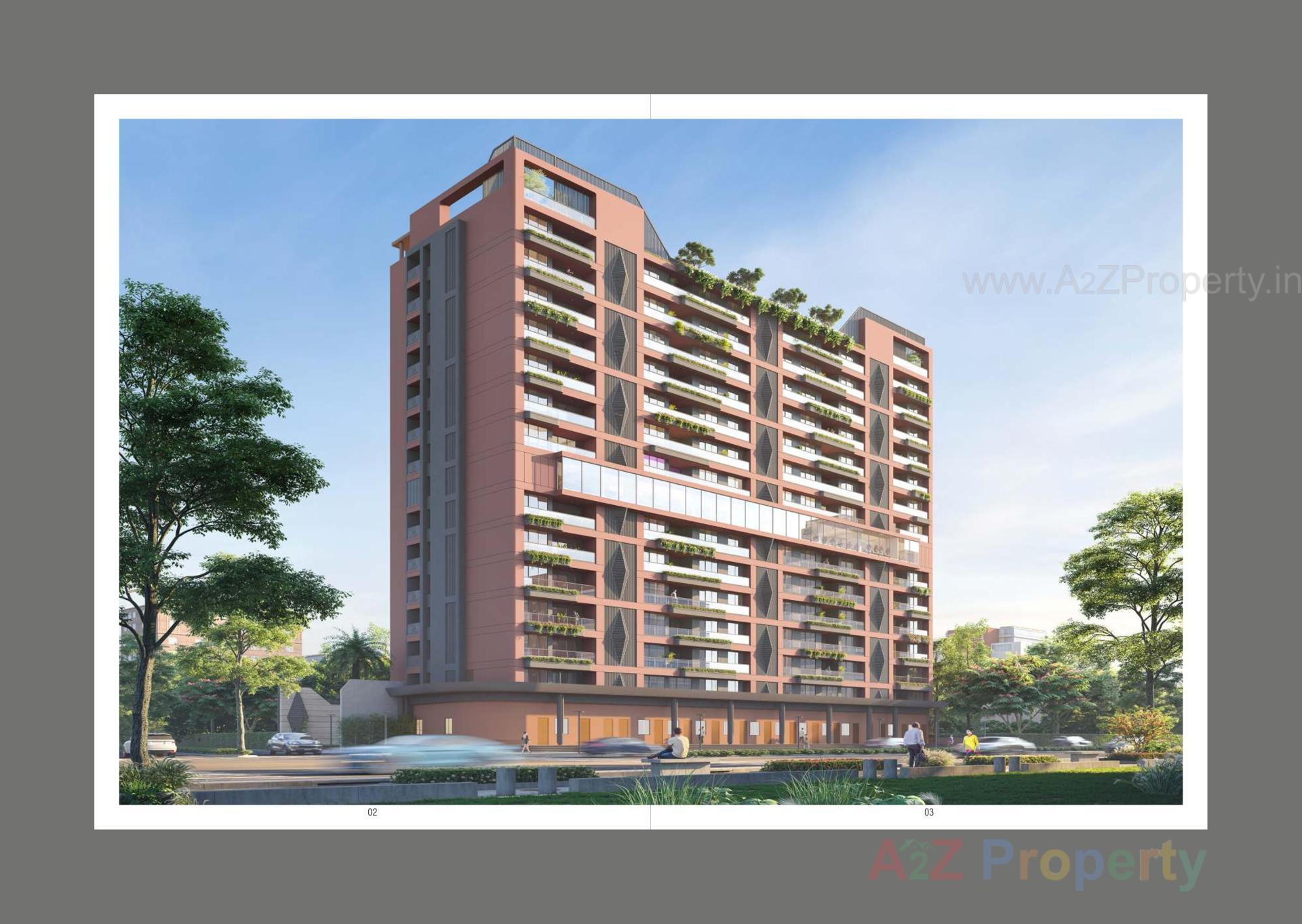 3D Elevation of real estate project Courtyard Regalia Ii located at Bhayli, Vadodara, Gujarat