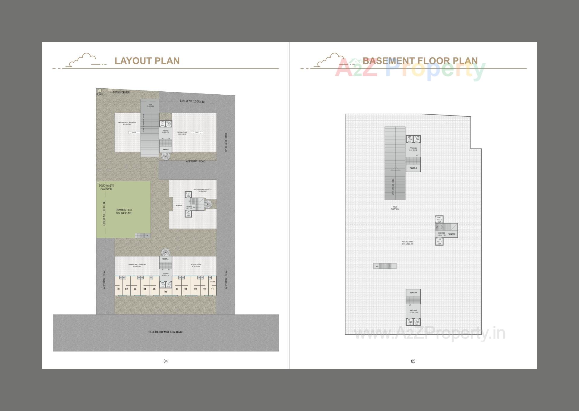 Layout of real estate project Courtyard Regalia Ii located at Bhayli, Vadodara, Gujarat