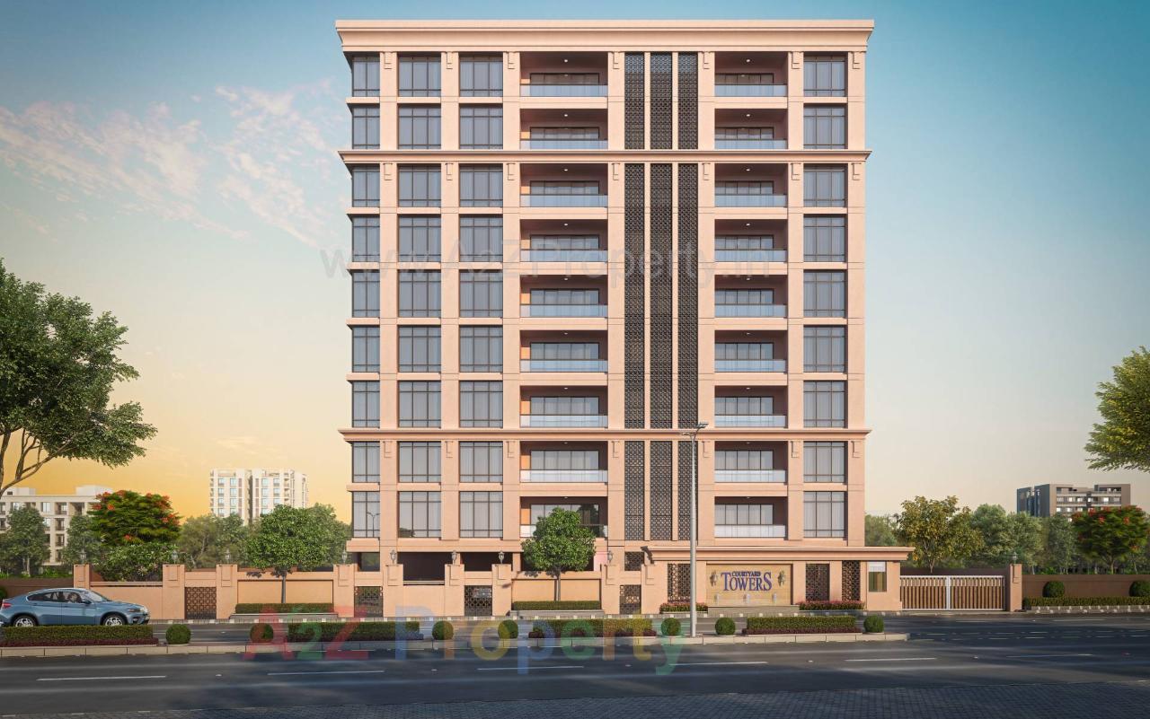 3D Elevation of real estate project Courtyard Towers located at Sevasi, Vadodara, Gujarat
