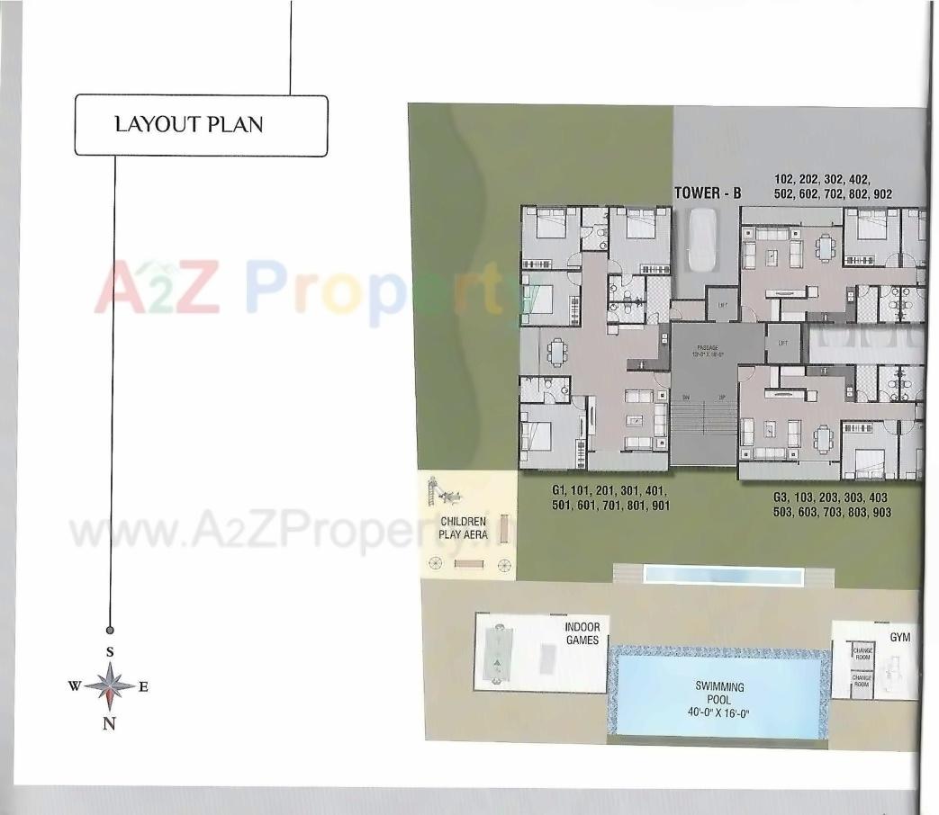Layout of real estate project Courtyard Towers located at Sevasi, Vadodara, Gujarat