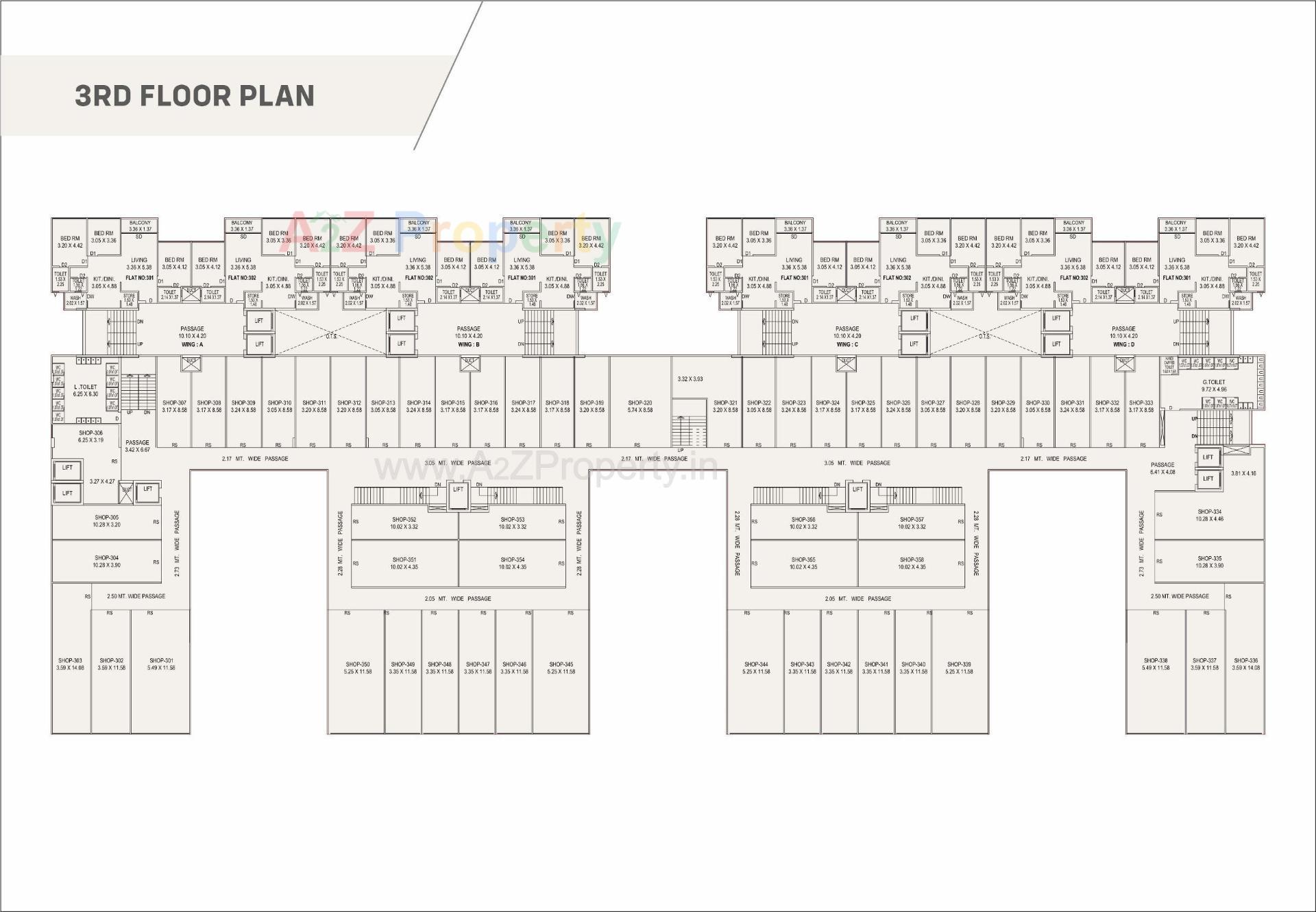 Layout of real estate project Darshanam Atrium located at Vadodara, Vadodara, Gujarat