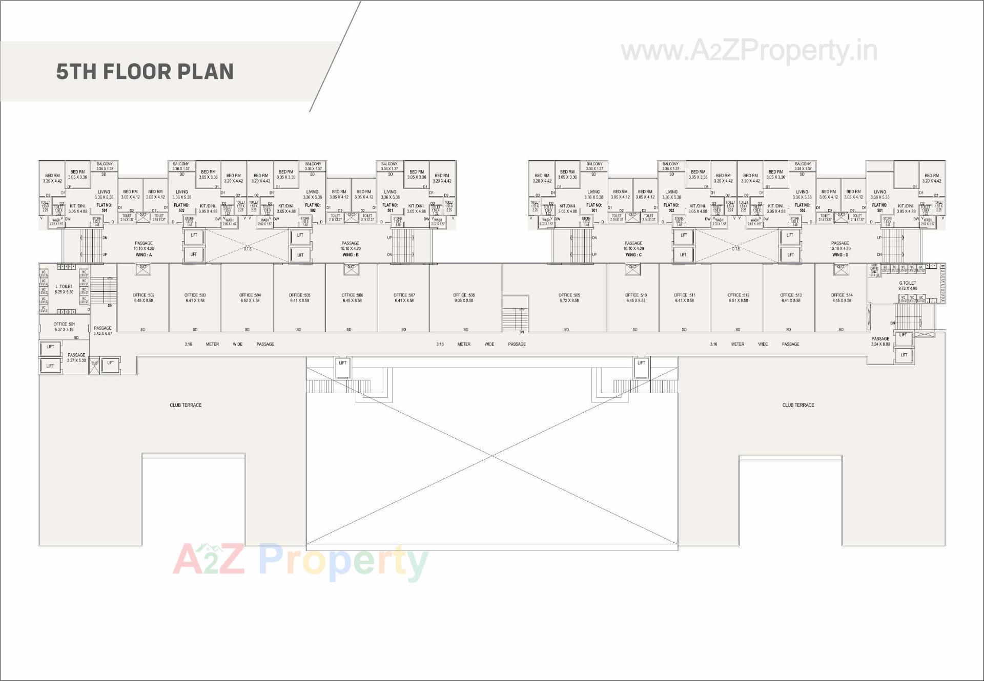 Layout of real estate project Darshanam Atrium located at Vadodara, Vadodara, Gujarat