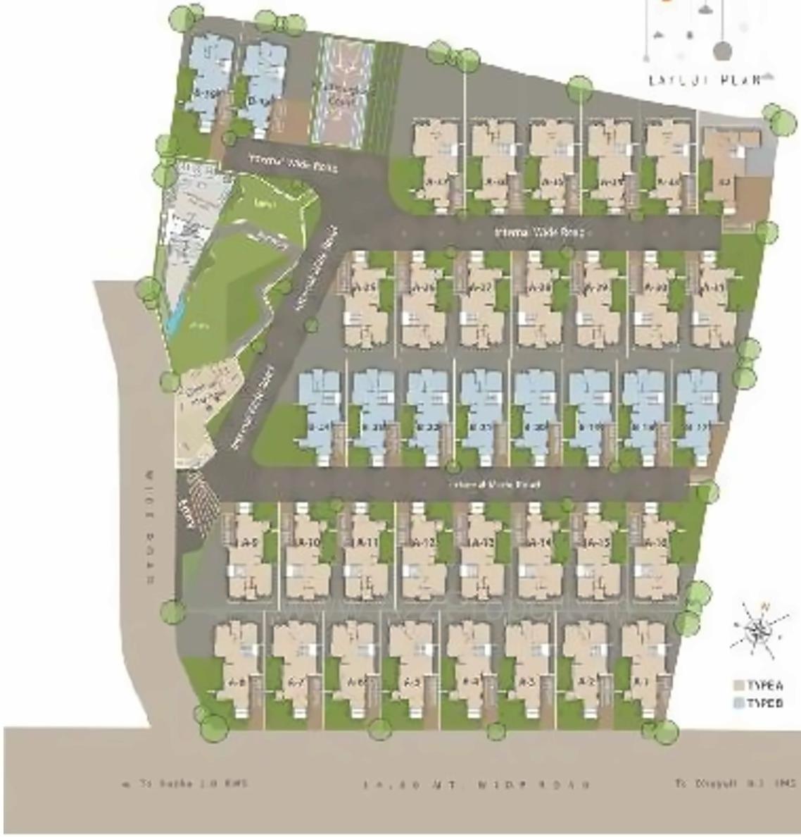 Layout of real estate project Darshanam Celestial located at Bhayli, Vadodara, Gujarat