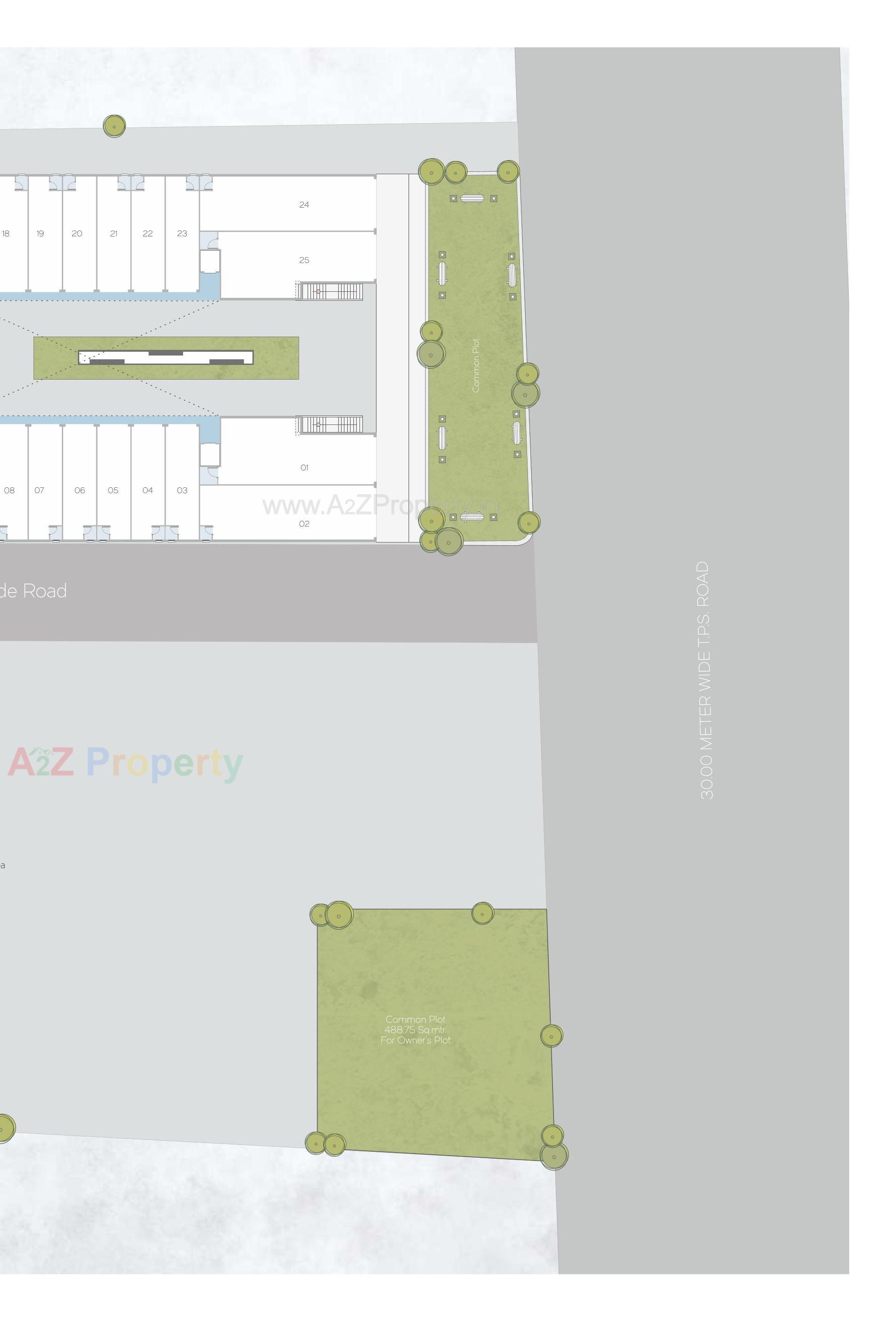 Layout of real estate project Darshanam Galleria located at Tandalja, Vadodara, Gujarat