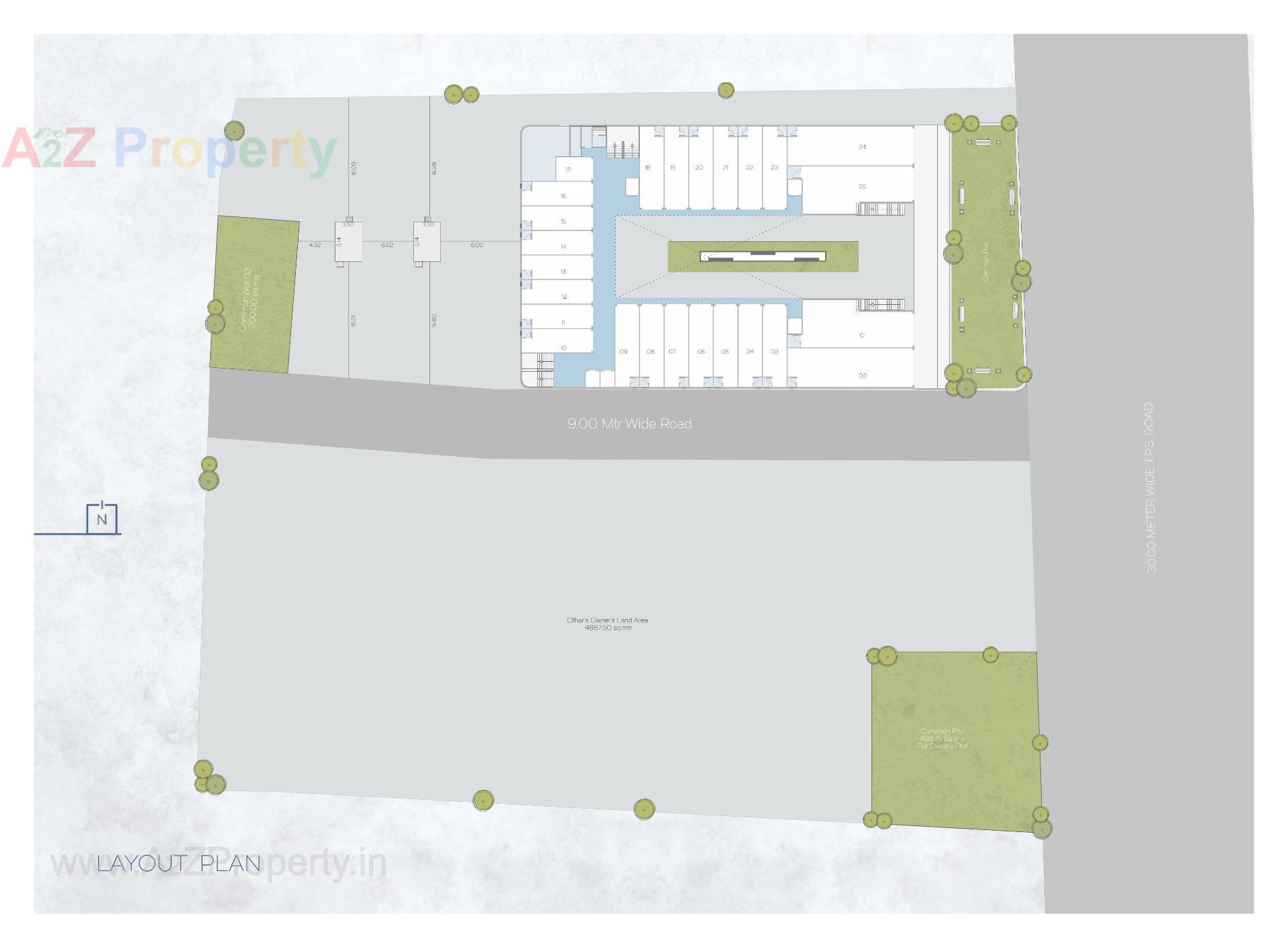 Layout of real estate project Darshanam Galleria located at Tandalja, Vadodara, Gujarat