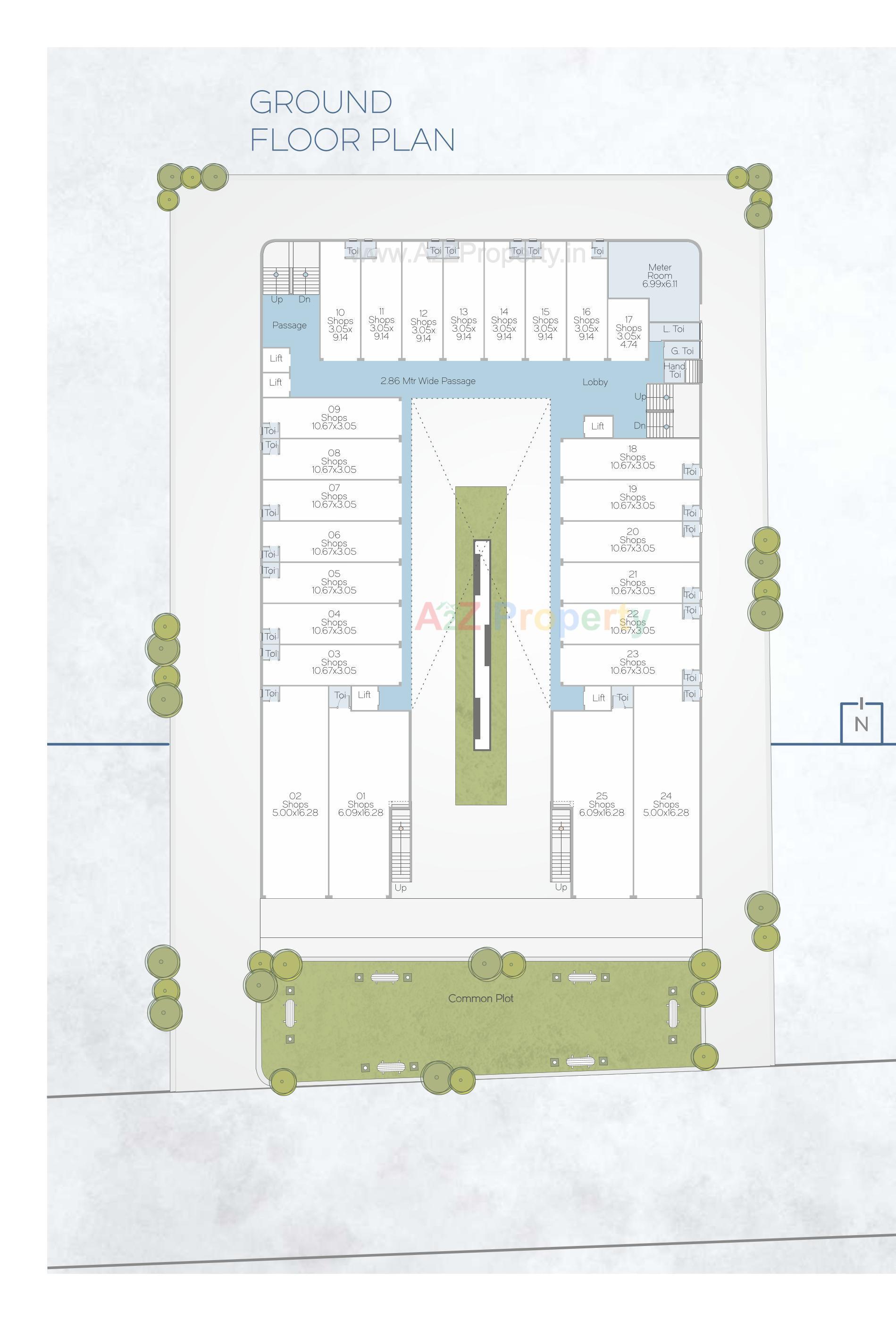 Layout of real estate project Darshanam Galleria located at Tandalja, Vadodara, Gujarat