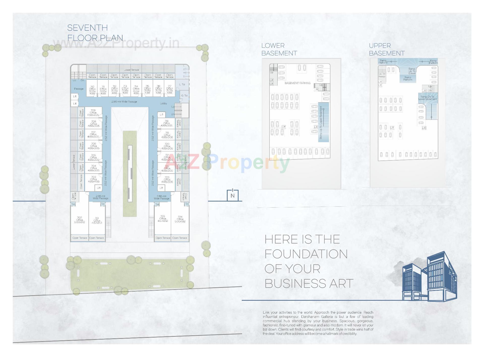 Layout of real estate project Darshanam Galleria located at Tandalja, Vadodara, Gujarat
