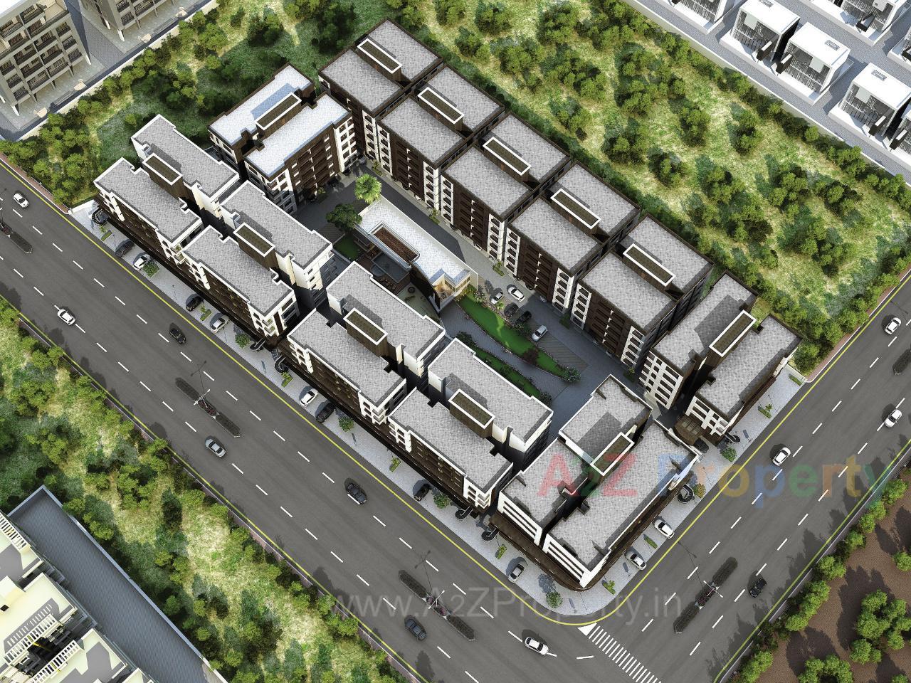 3D Elevation of real estate project Darshanam Highview located at Sayajipura, Vadodara, Gujarat