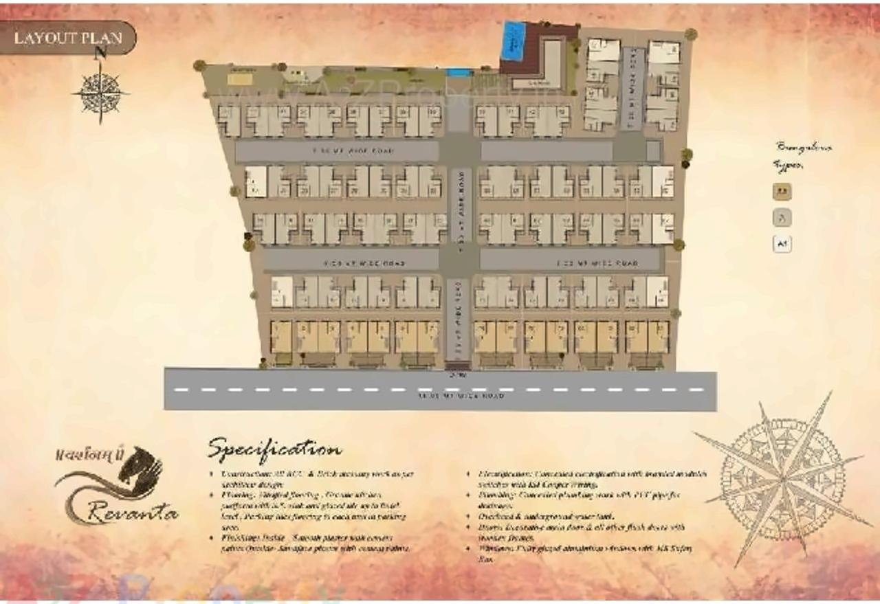 Layout of real estate project Darshanam Revanta located at Gotri, Vadodara, Gujarat