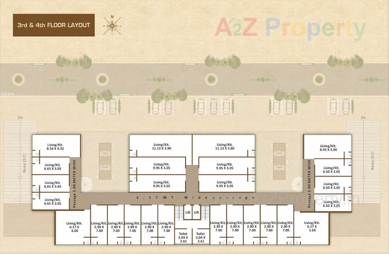 3D Elevation of real estate project Darshanam Trade Center located at Kasba, Vadodara, Gujarat