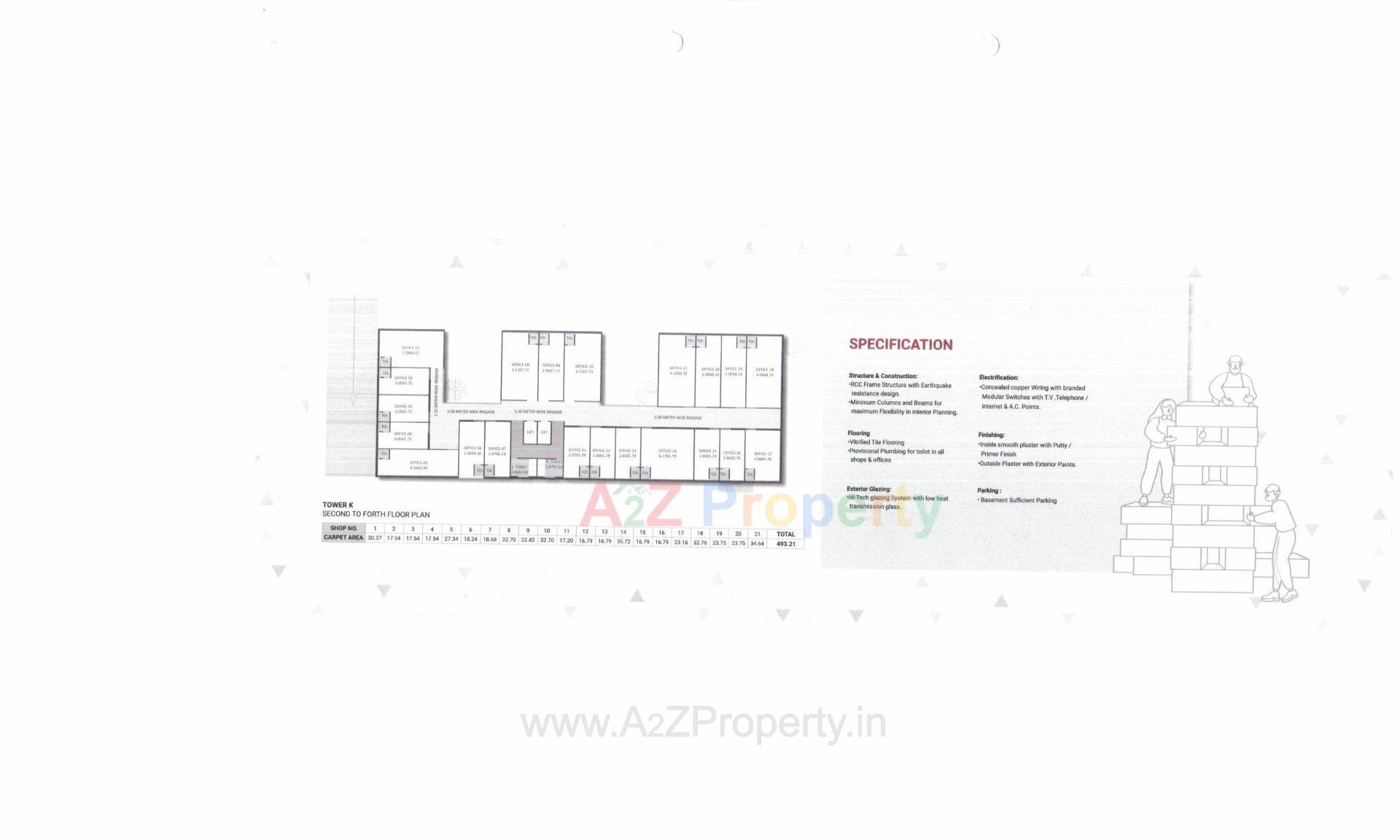 Layout of real estate project Darshanam Trade Center located at Kasba, Vadodara, Gujarat