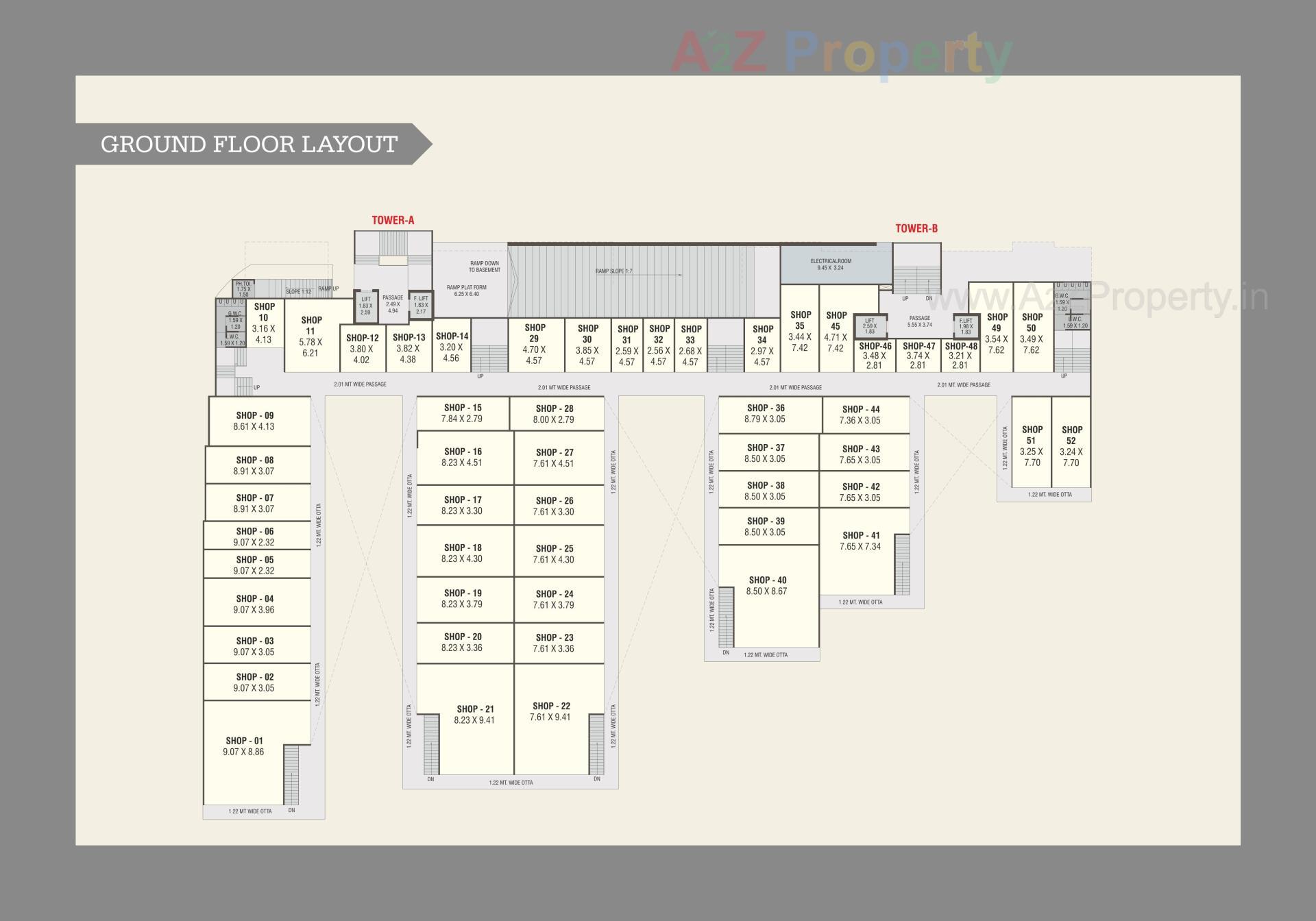 Layout of real estate project Darshanam Twin Tower located at Atladra, Vadodara, Gujarat