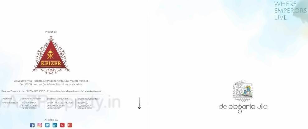  of real estate project De Elegante Villa located at Khanpur, Vadodara, Gujarat