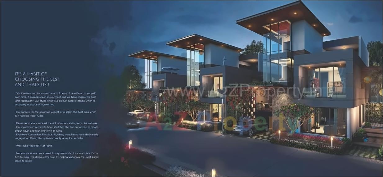 3D Elevation of real estate project De Elegante Villa located at Khanpur, Vadodara, Gujarat