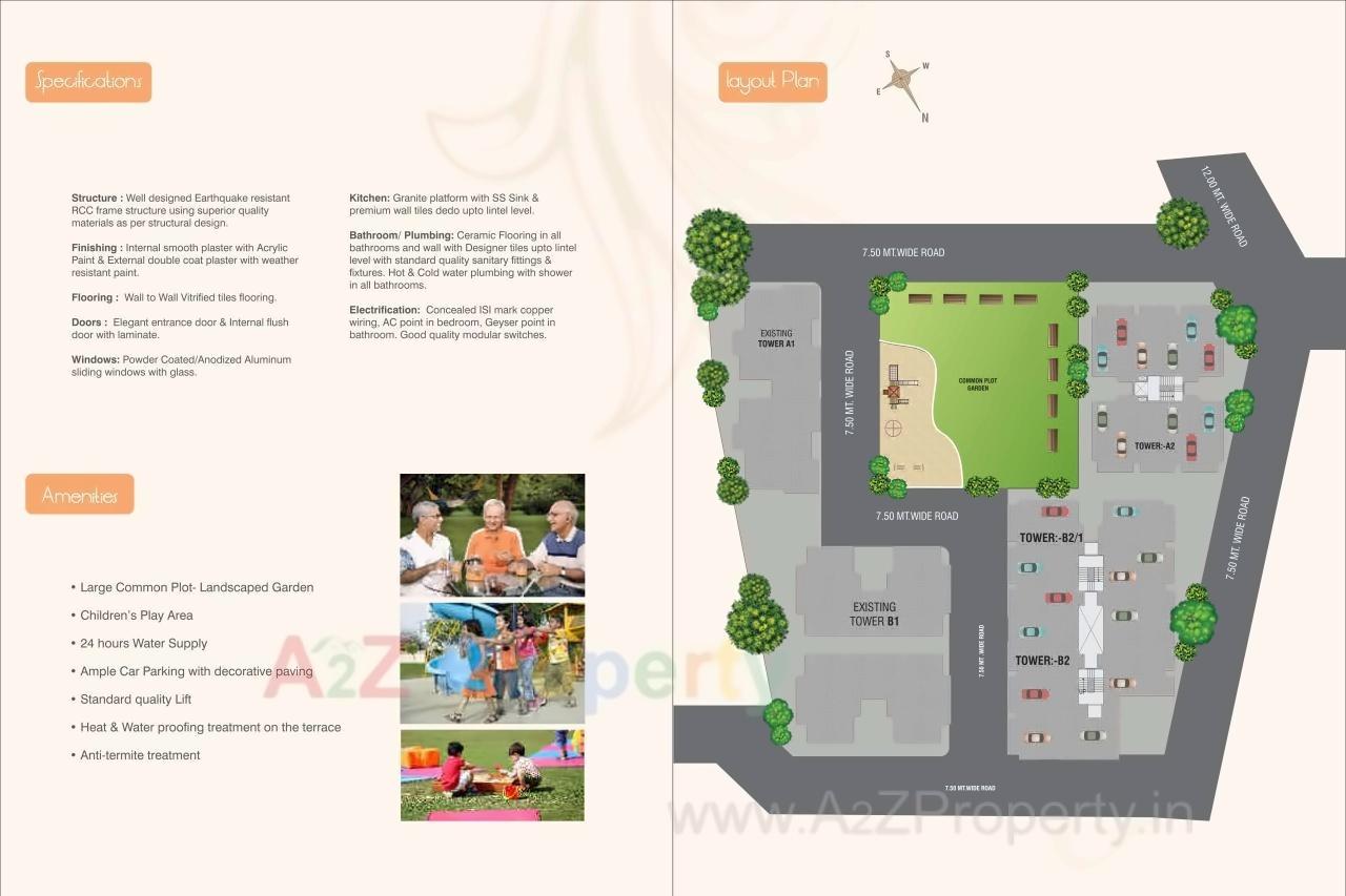 Layout of real estate project Devinarayan Flats located at Savad, Vadodara, Gujarat